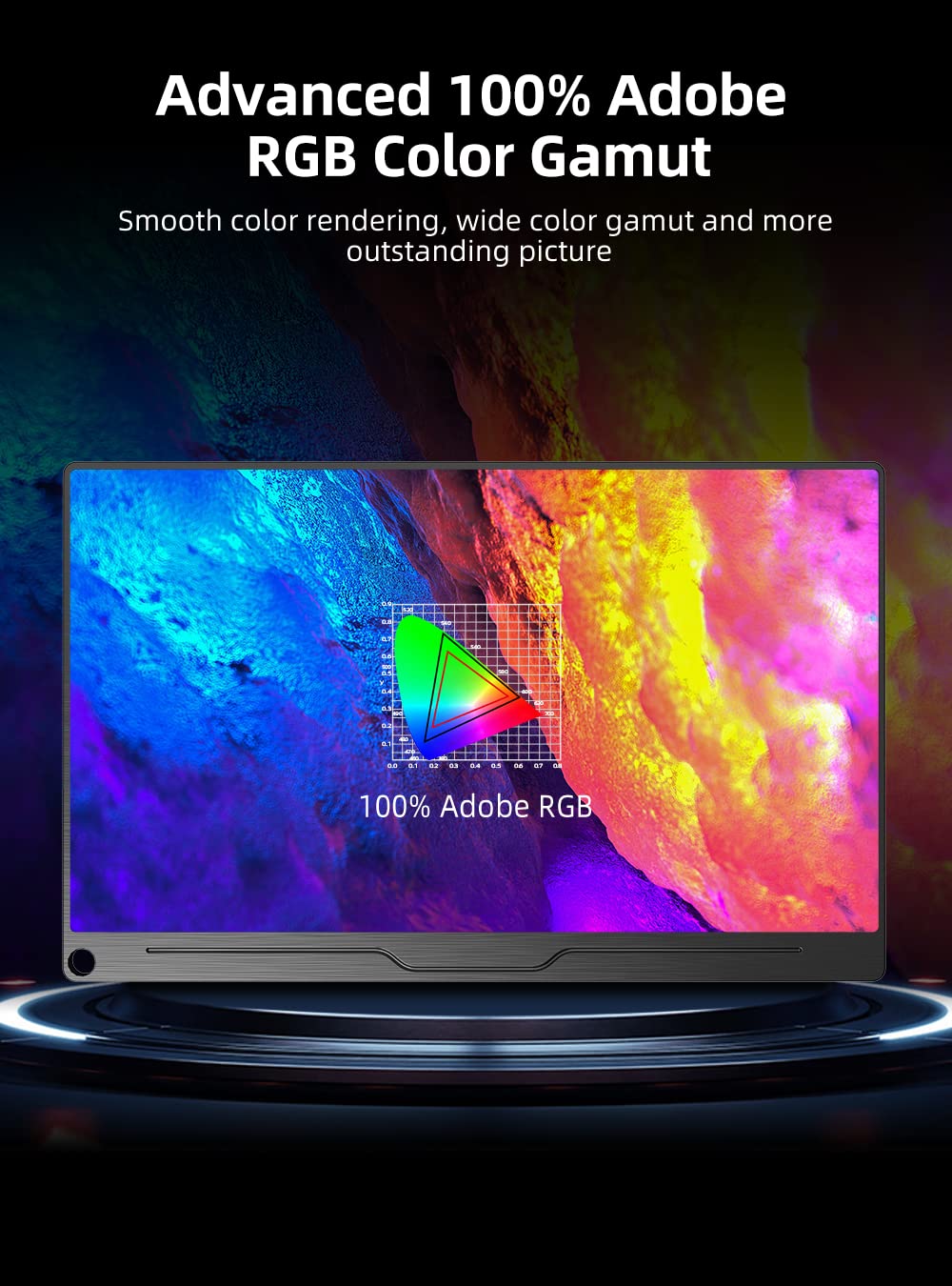 Uperfect Truely 4K Computer Monitor, 15.6'' Uhd Freesync 100% Adobergb 450 Nits Brightness Hdr Ips Speaker Eye Care Game Display