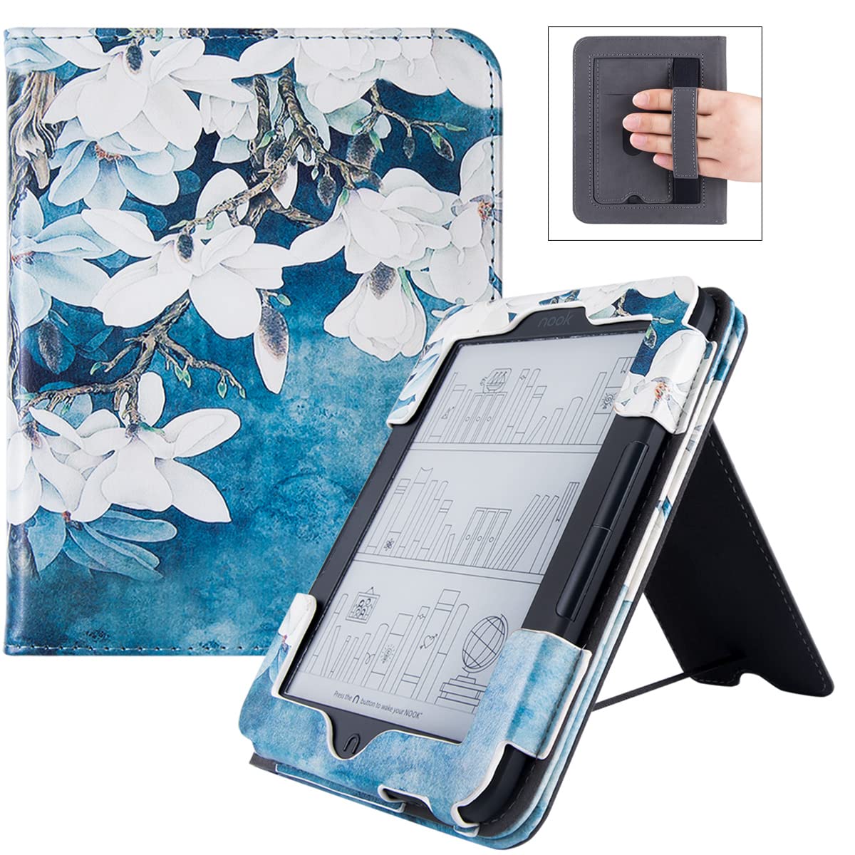 Bozhuorui Stand Case For New Nook Glowlight 4 (2021 Release)/Nook Glowlight 4E (2022 Release)   Premium Pu Leather Book Folio Co