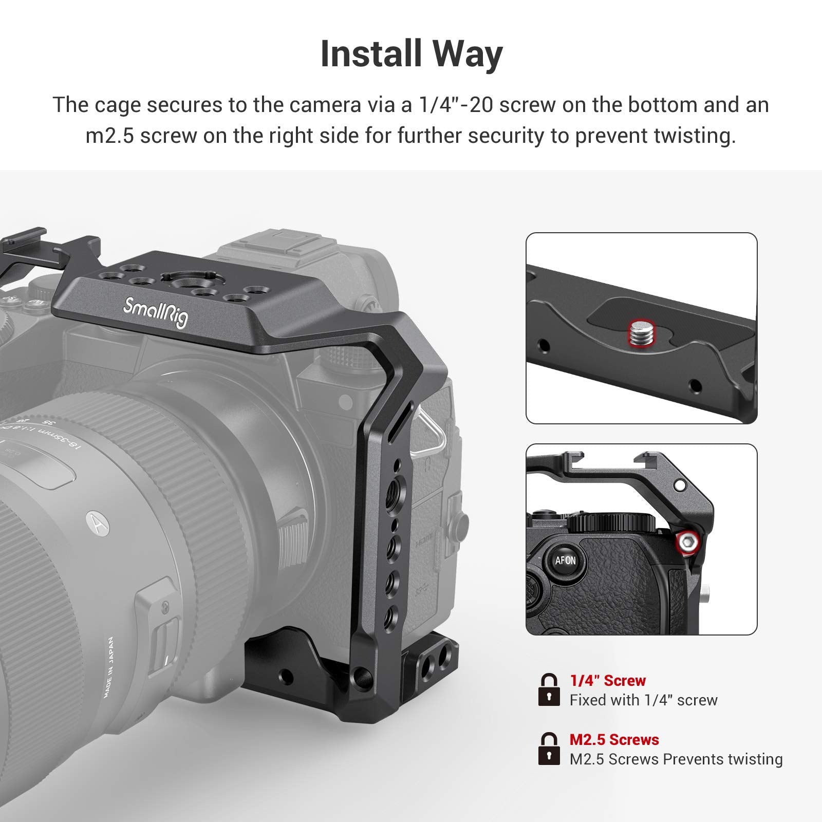 Smallrig S5 Cage Kit For Panasonic Lumix S5 Camera, Aluminum Alloy Camera Cage With Nato Rail And Cold Shoe Mount For Microphone