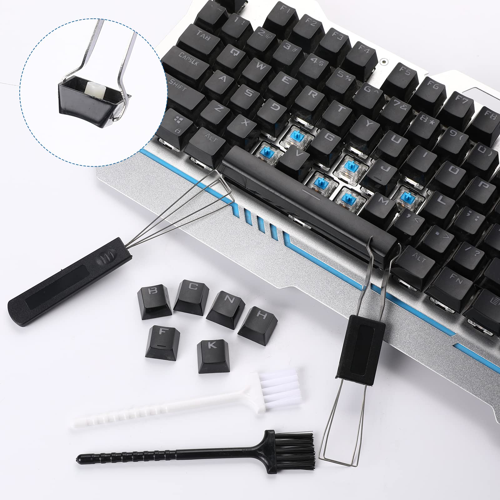 Sliverdew Keycap Puller Kit,4 Pcs Keycap Remover Tool Set Keyboard Key Remover Mechanical Keyboard Switch Puller Stainless Steel