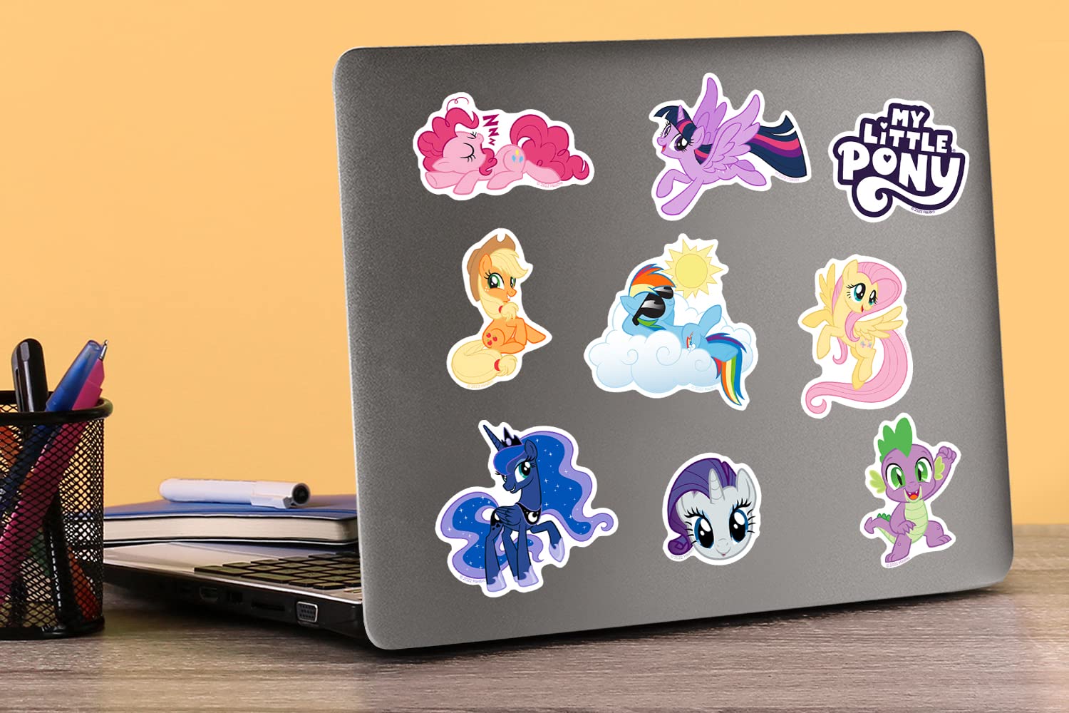 GRAPHICS & MORE My Little Pony Vinyl Stickers - 50ct Deluxe Pack for Laptop, Water Bottle, Scrapbooking, Indoor/Outdoor - Friendship is Magic