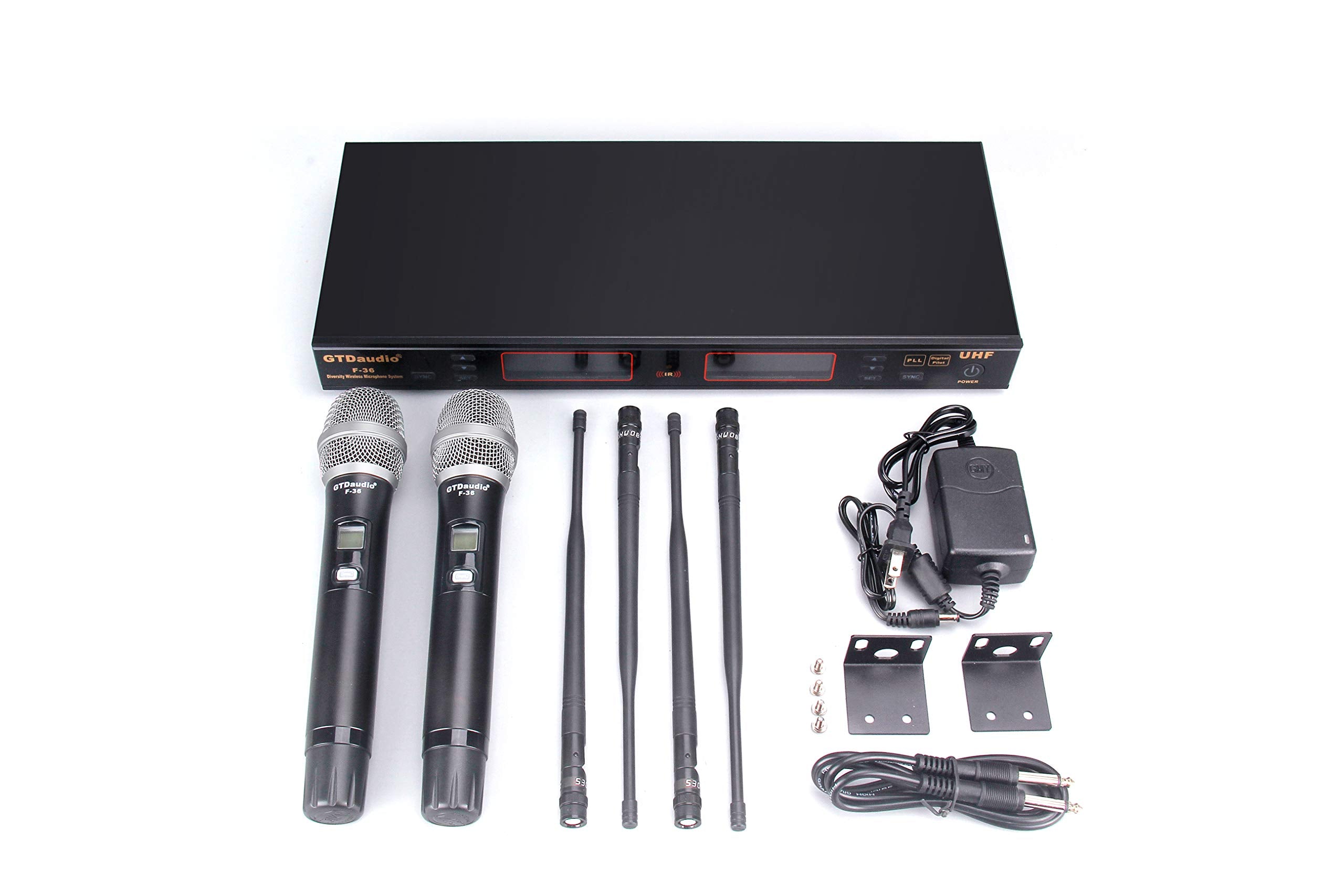 Gtd Audio 2X100 Channel Uhf Diversity Wireless Hand Held Microphone Karaoke Mic System F 36 (2 Hand Held Mics)