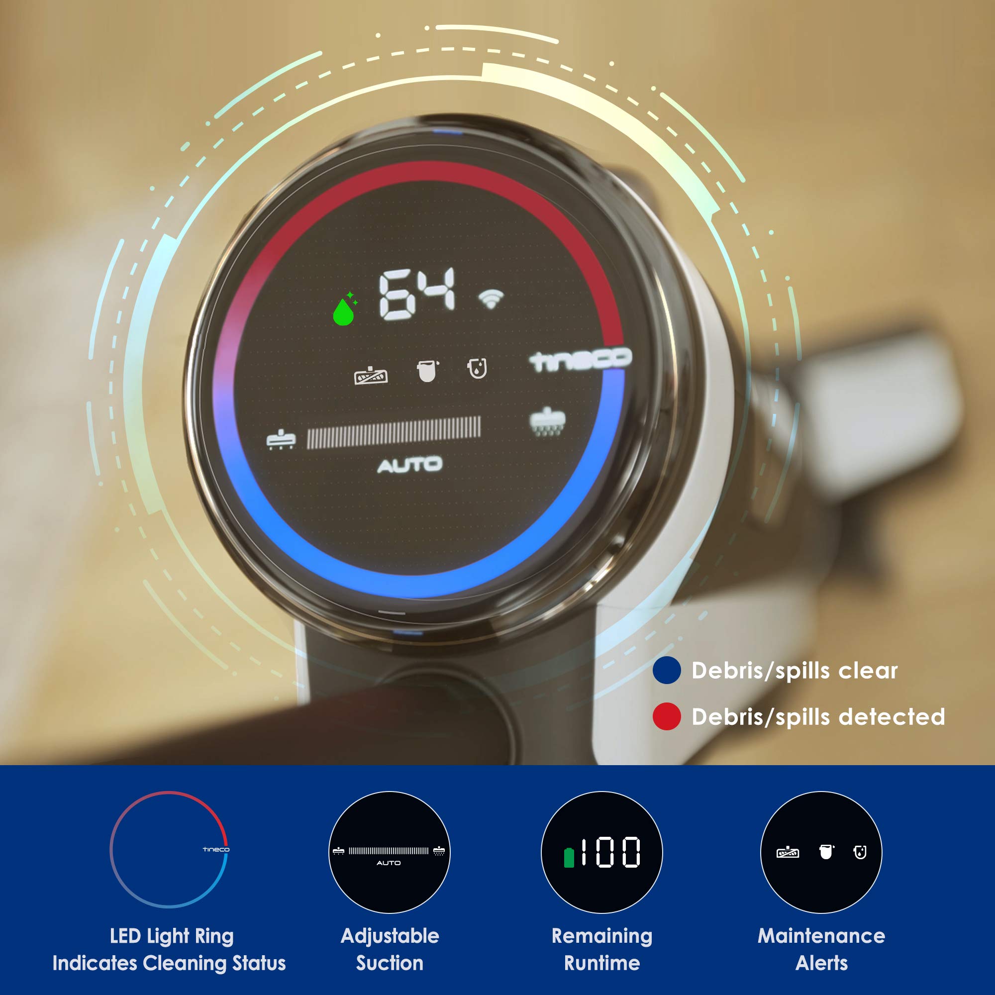 Tineco Floor One S3 Cordless Hardwood Floors Cleaner, Lightweight Wet Dry Vacuum Cleaners For Multi Surface Cleaning With Smart