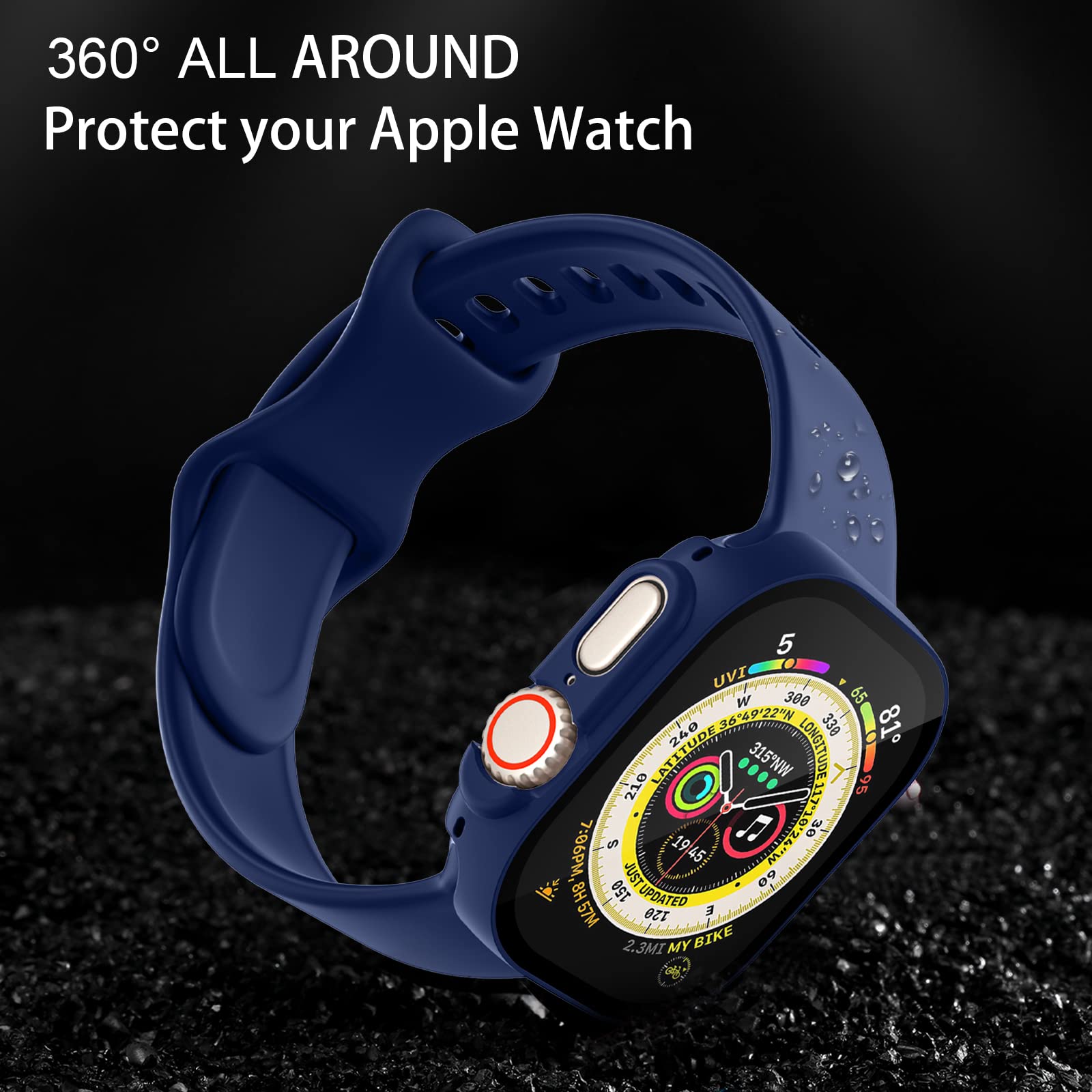 Charlam Compatible With Apple Watch Ultra Screen Protector 49Mm Iwatch Case, 3 Pack Full Protective Ultra Thin Hard Pc Bumper Sc