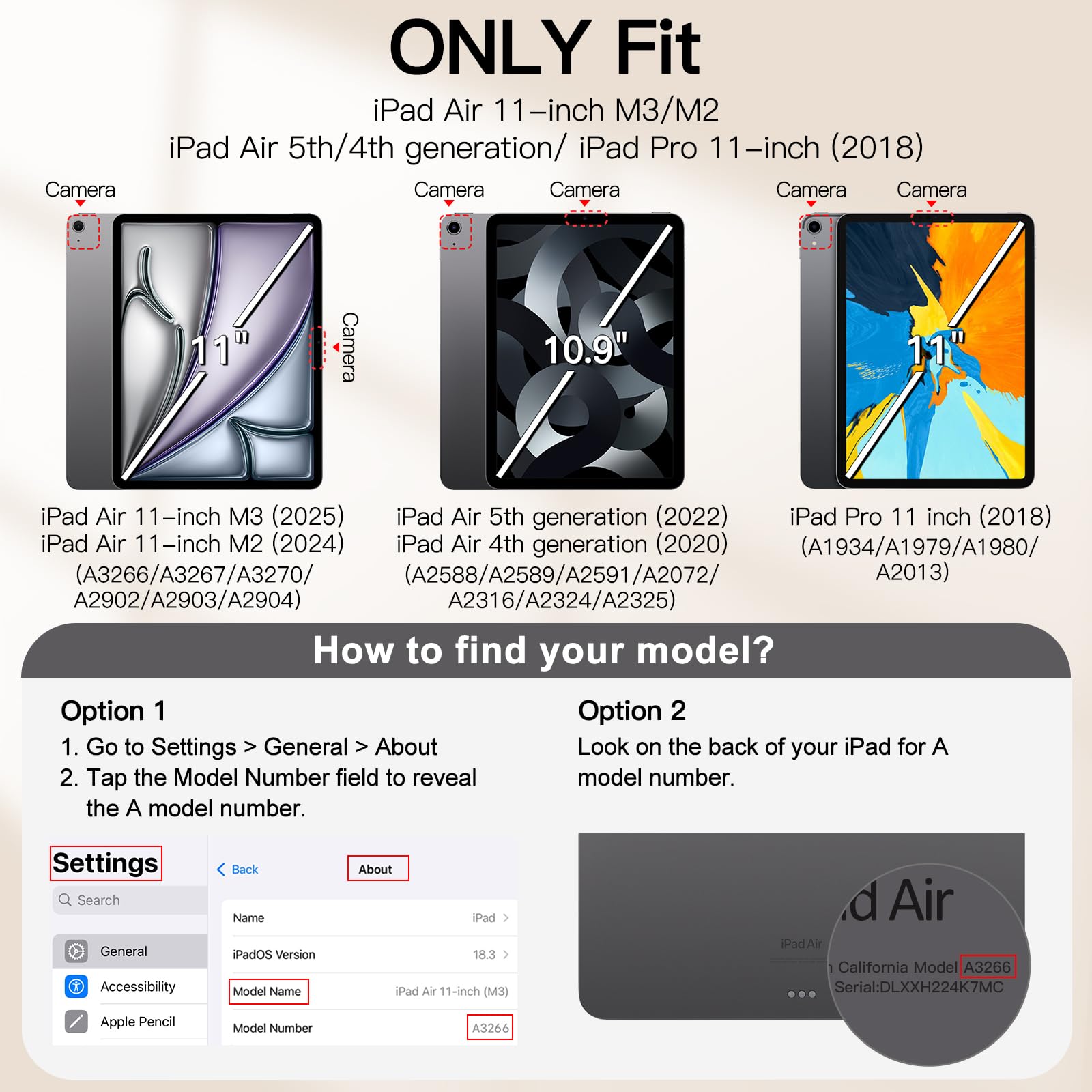 Jetech Magnetic Case For Ipad Air 11-Inch M3/M2 (2025/2024), Ipad Air 5/4 (2022/2020 5Th/4Th 10.9-Inch), Ipad Pro 11 (2018), Mag