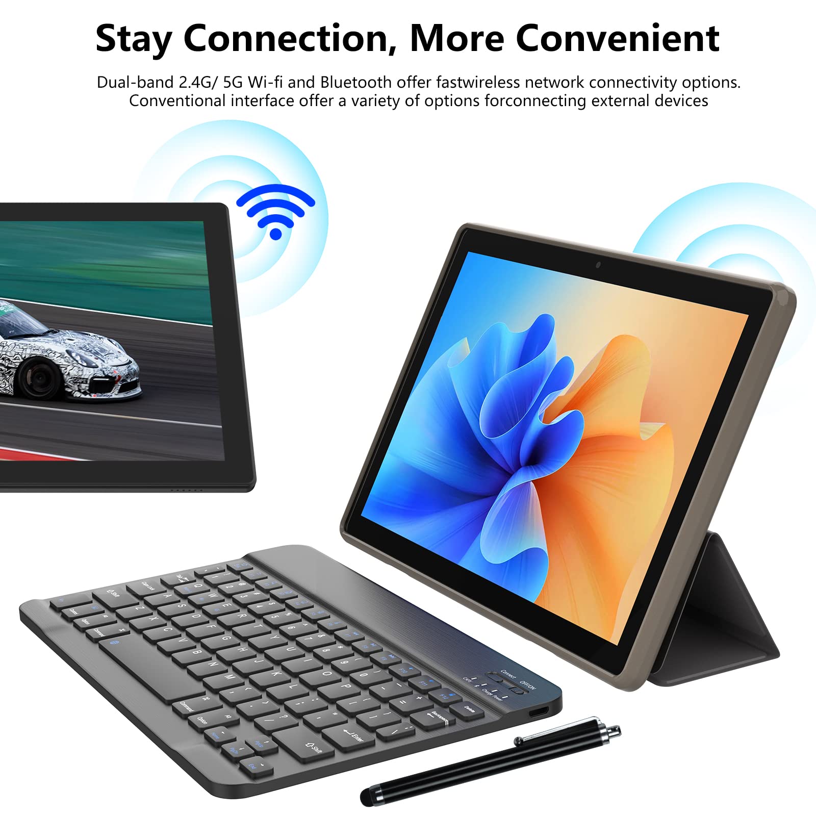 Cupeisi Cp20 Gold 10 Inch Android 11 Tablet With Keyboard, 128Gb Storage, 8Mp+2Mp Cameras, 1280X800 Ips Touchscreen, 6000Mah Bat