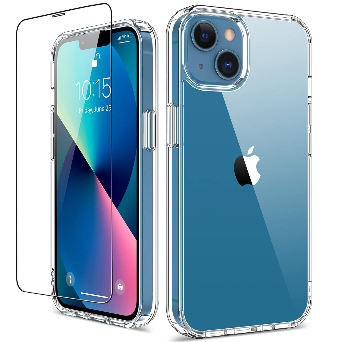 Giika For Iphone 13 Mini Case With Screen Protector 5.4 Inch, Clear Full Body Shockproof Protective Hard Case With Tpu Bumper Co