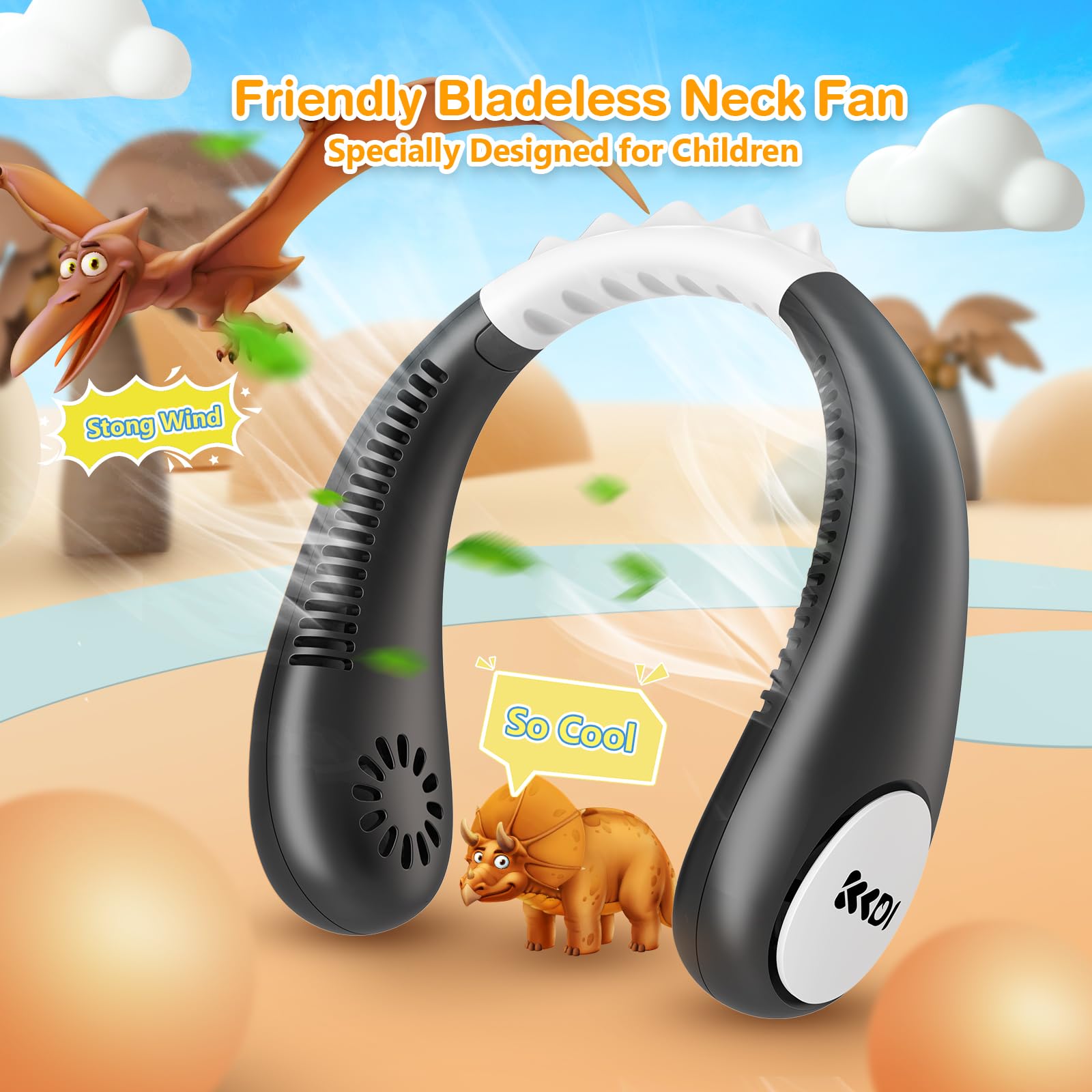 Kids Neck Fan, Portable Bladeless Fan For Kid 4 14Y Girls & Boys, 2600Mah Usb Personal Mini Fan Cooling Fan For Travel/Camping/S