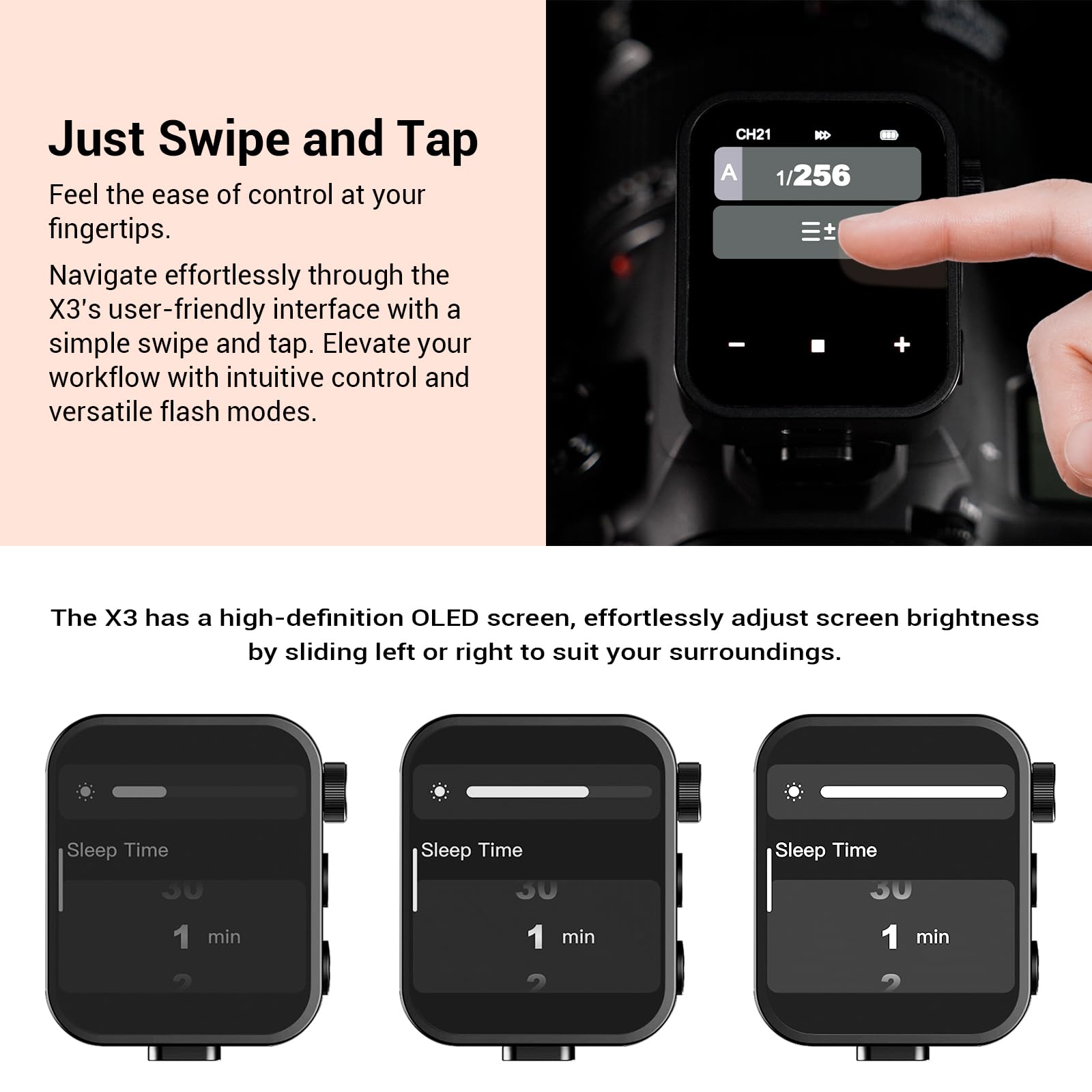 Godox X3S X3 S Ttl Wireless Flash Trigger For Sony Camera, 2.4G Wireless Touchscreen Flash Transmitter, Support Ttl Auto/Manual/