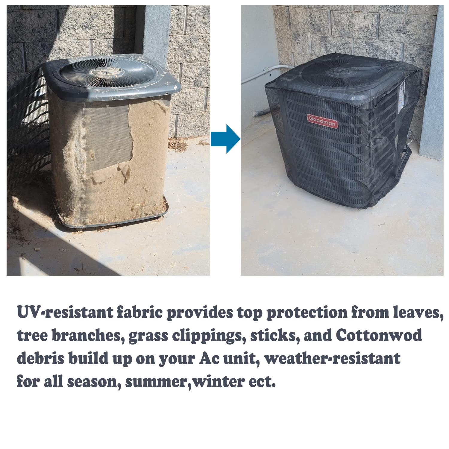 Full Mesh Air Conditioner Cover   Ac Cover Designed To Protect Coils From Clogging   Leaves, Grass, Dust And Debris   Outdoor Pr