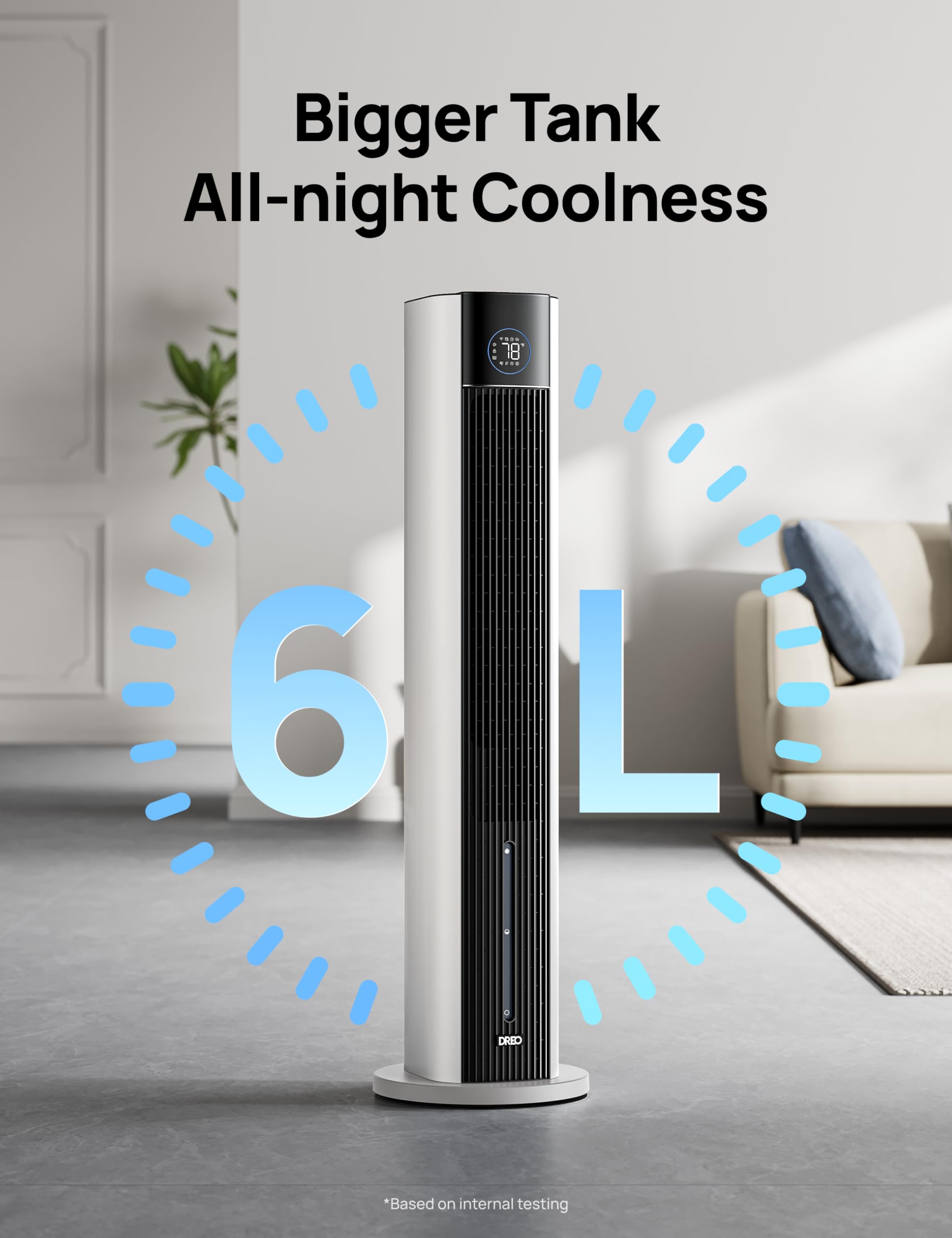 Dreo Evaporative Air Swamp Cooler, 43'' Cooling Fans That Blow Cold Air 2025 Upgraded, 85 Oscillating Floor Fan For Bedroom, Eas