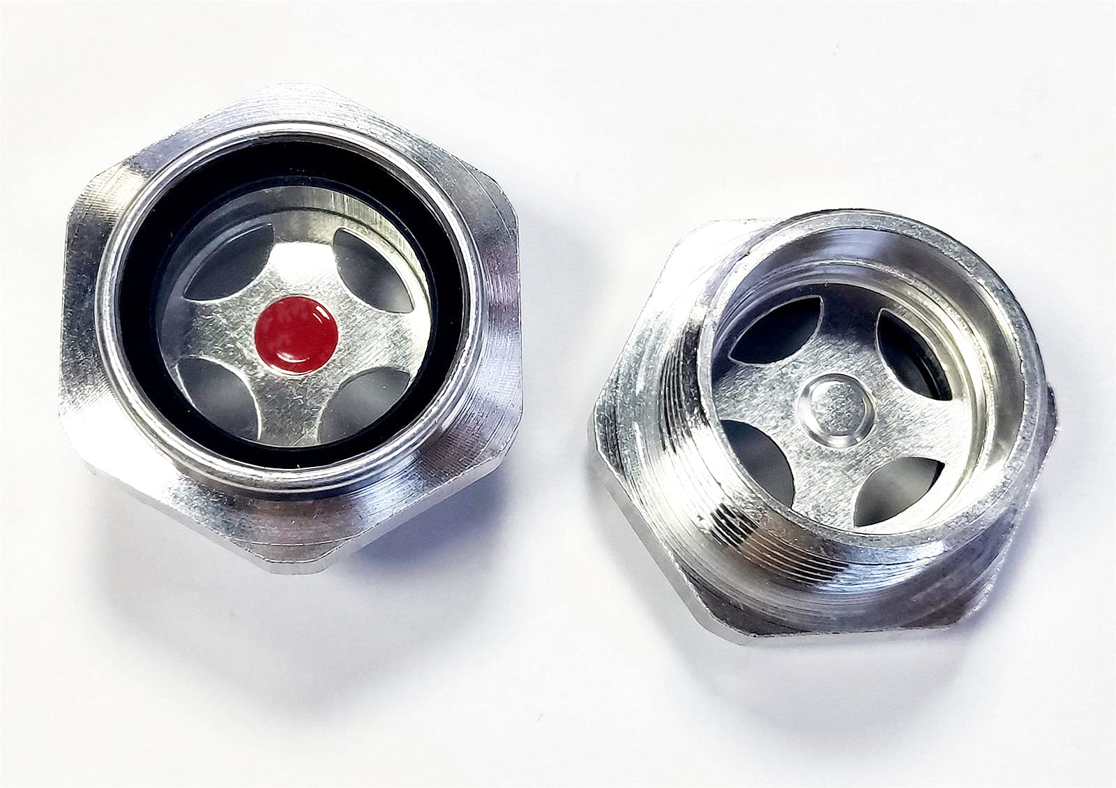 Air Compressor Sight Glass 1/2Inch Npt Male Thread Aluminum Alloy Hex Oil Sight Glass Window Oil Liquid Level Gauge For Air Comp