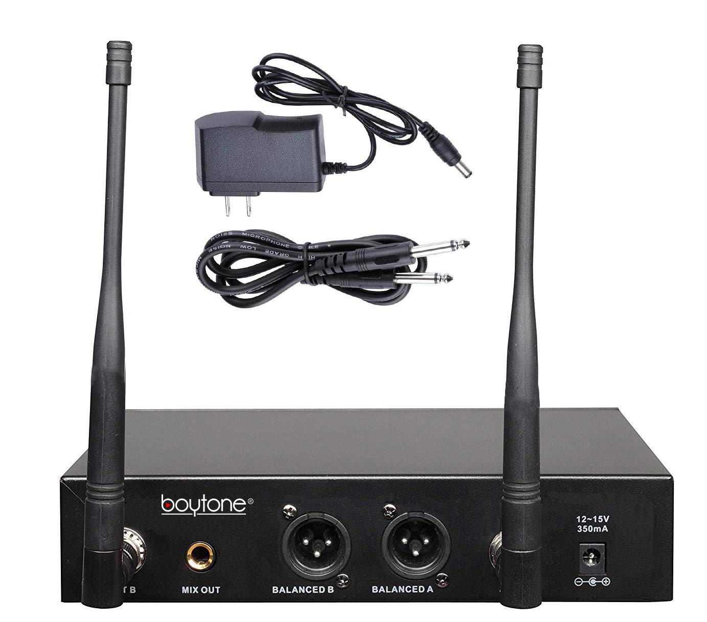 Boytone Bt 46Um Wireless Microphone System, Dual Uhf Cordless Mic Set, Long Distance 150 200Ft,16 Hours Continuous, Fixed Freque