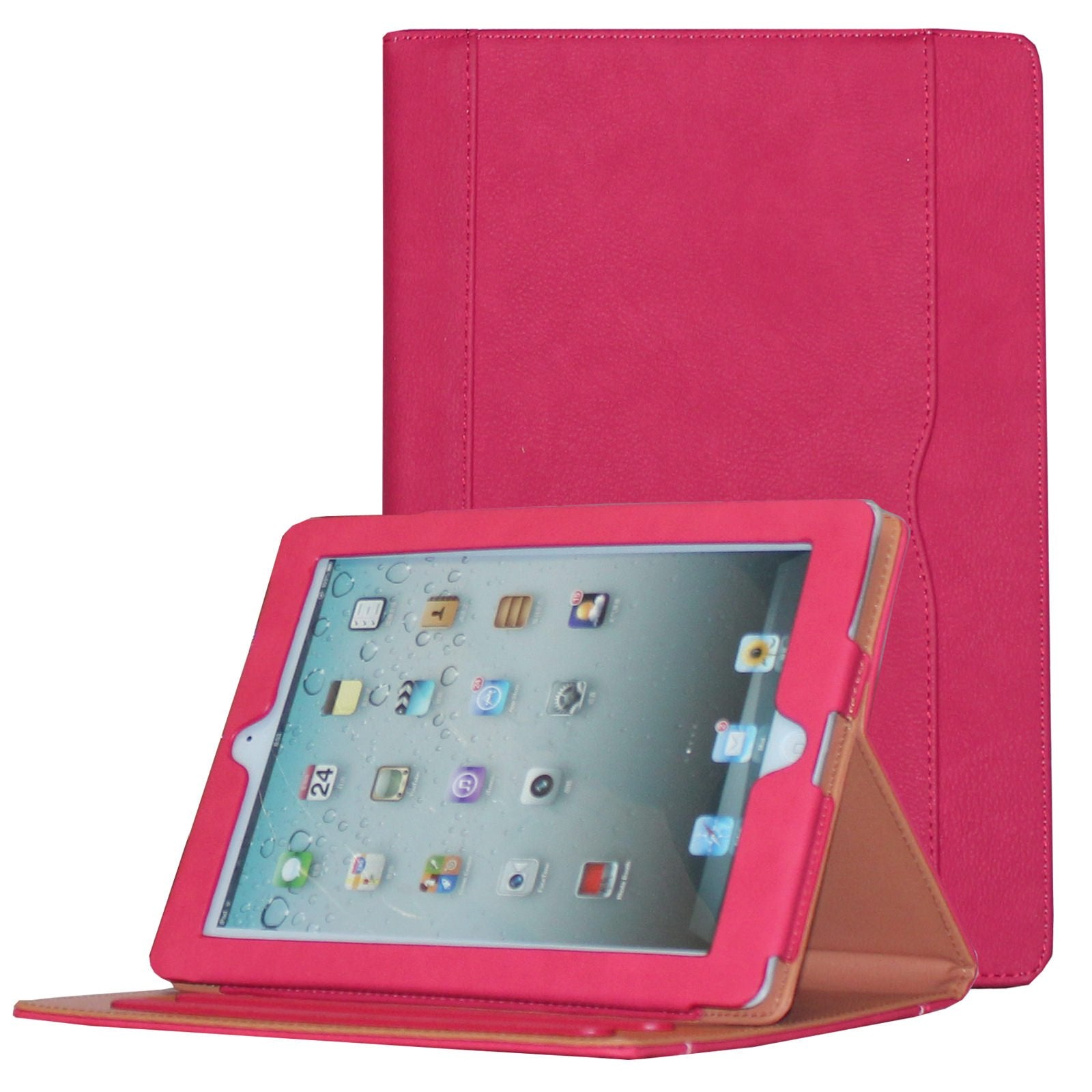 Jytrend Case For Ipad 2/ Ipad 3/ Ipad 4, Multi Angle Viewing Stand Leather Folio Smart Cover With Pocket, Auto Wake Sleep For Ipad 2/3/4 A1395 A1396 A1397 A1403 A1416 A1430 A1458 A1459 A1460 (Pink)