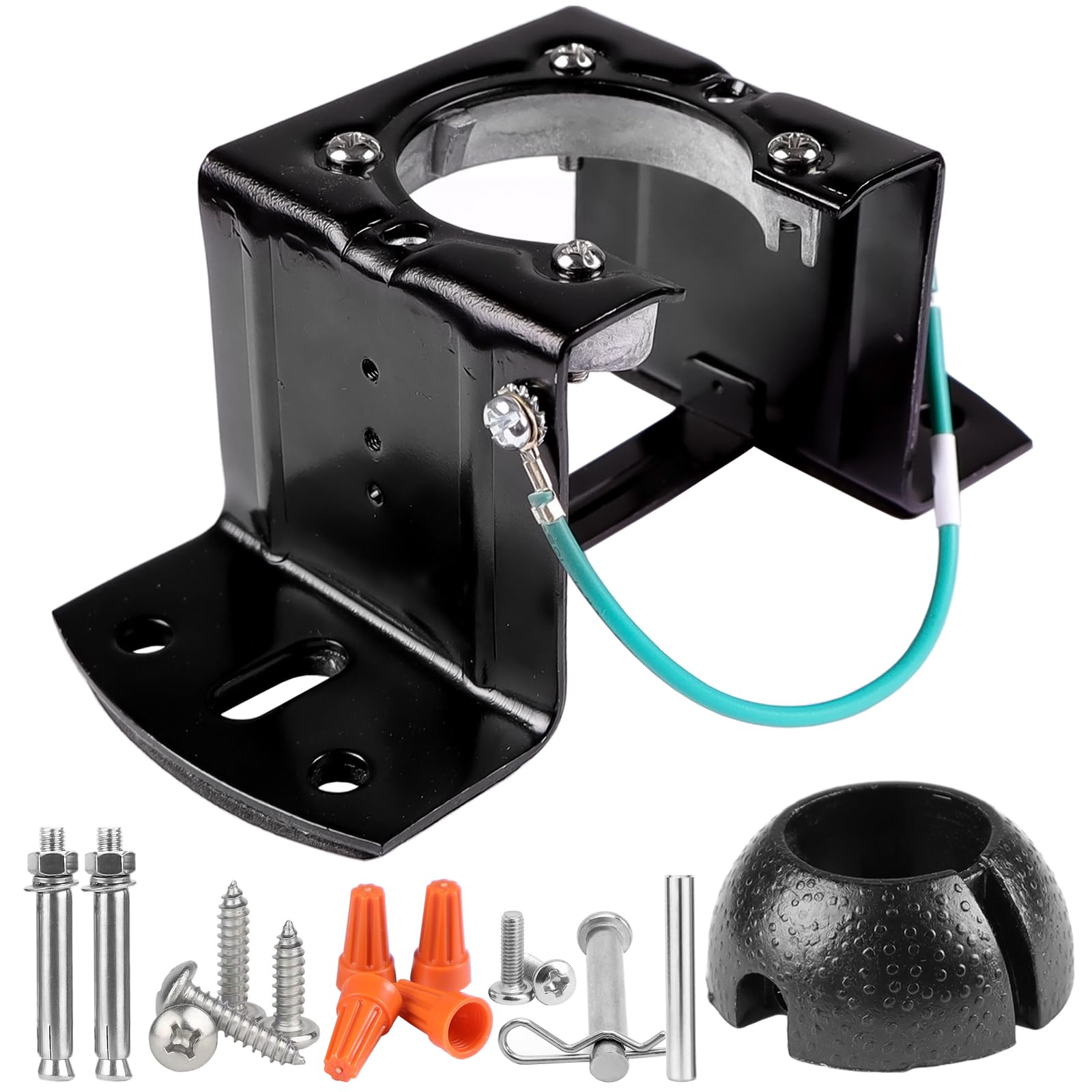 AICWIOO Universal Ceiling Fan Mounting Bracket Kit with Hanger Ball - 2.0mm Heavy Duty Steel Mount for 1 Downrods & 4 Boxes, Fla