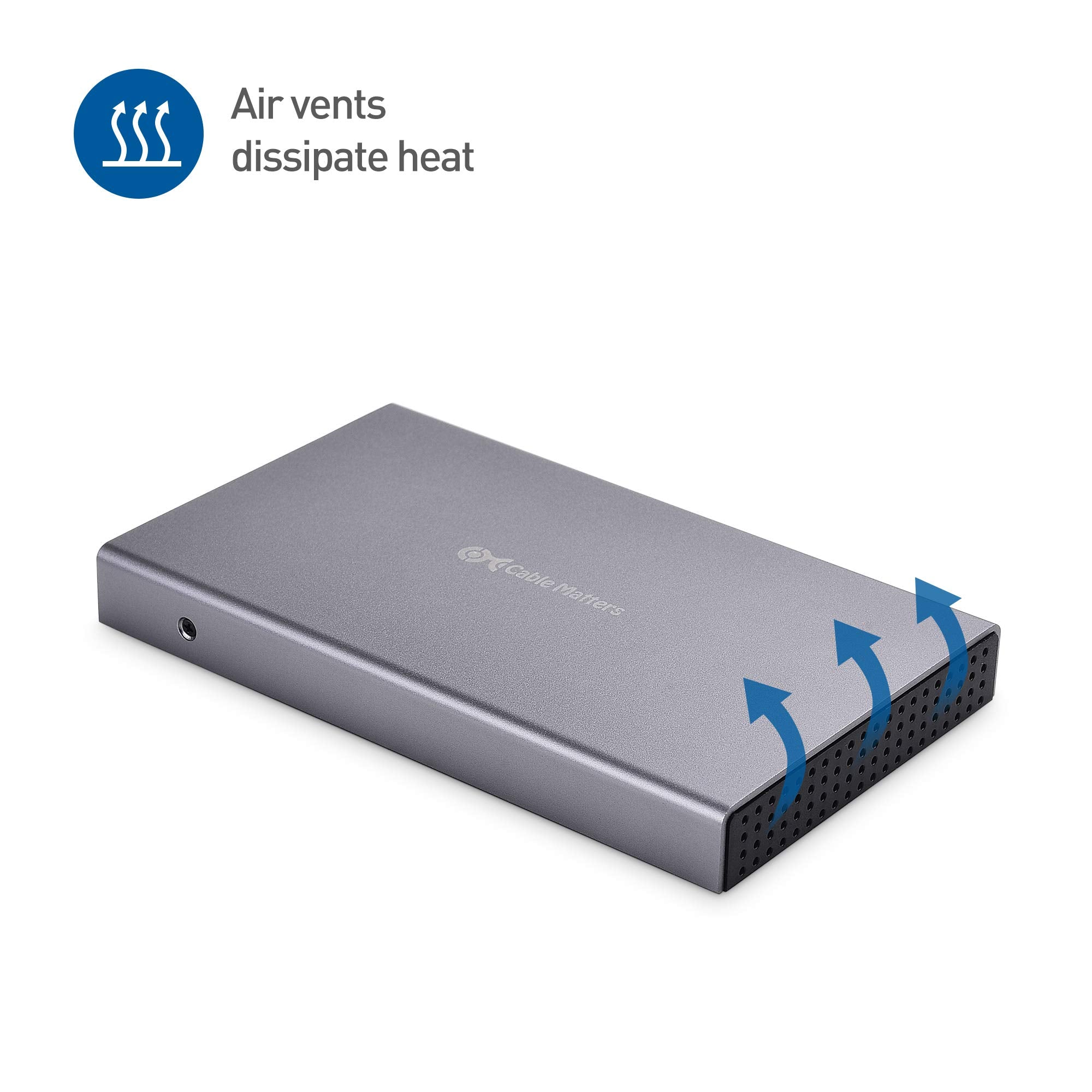 Cable Matters Premium Aluminum 10Gbps Gen 2 USB C Hard Drive Enclosure for 2.5' SSD/HDD with USB C and USB A Cables   Thunderbolt 4 / USB4 / Thunderbolt 3 Port Compatible with MacBook Pro, MacBook Air