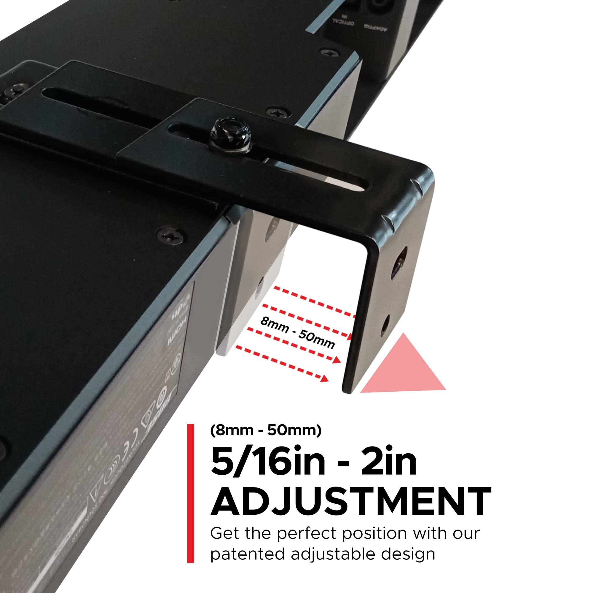 Soundbar 300/500/550/600/700/900/Ultra, Tv Speaker Adjustable Wall Mount Kit, Black, For Bose Sound Bar Smart 300 500 550 600 70