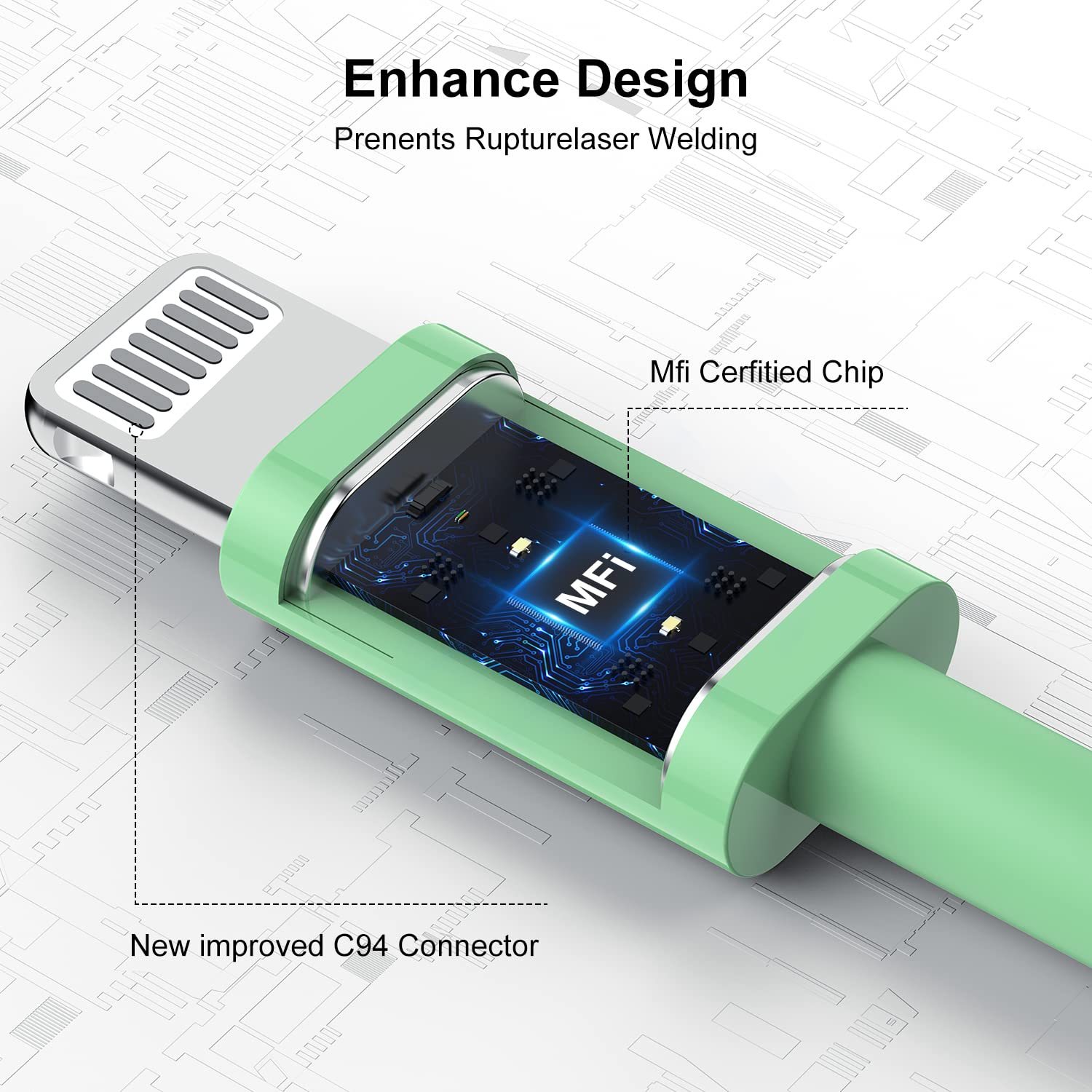 4 Pack 3Ft Iphone Charger Apple Mfi Certified,Apple Lightning To Usb Cable 3 Feet,Fast Apple Charging Cable Cord 3 Foot For Ipho