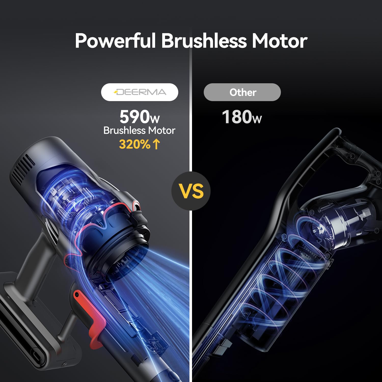 Vacuum Cleaners For Home, 90 Min 270Aw Power 590W Brushless Motor Cordless Stick Vacuum Cleaner With Hepa Filter & Led Display,