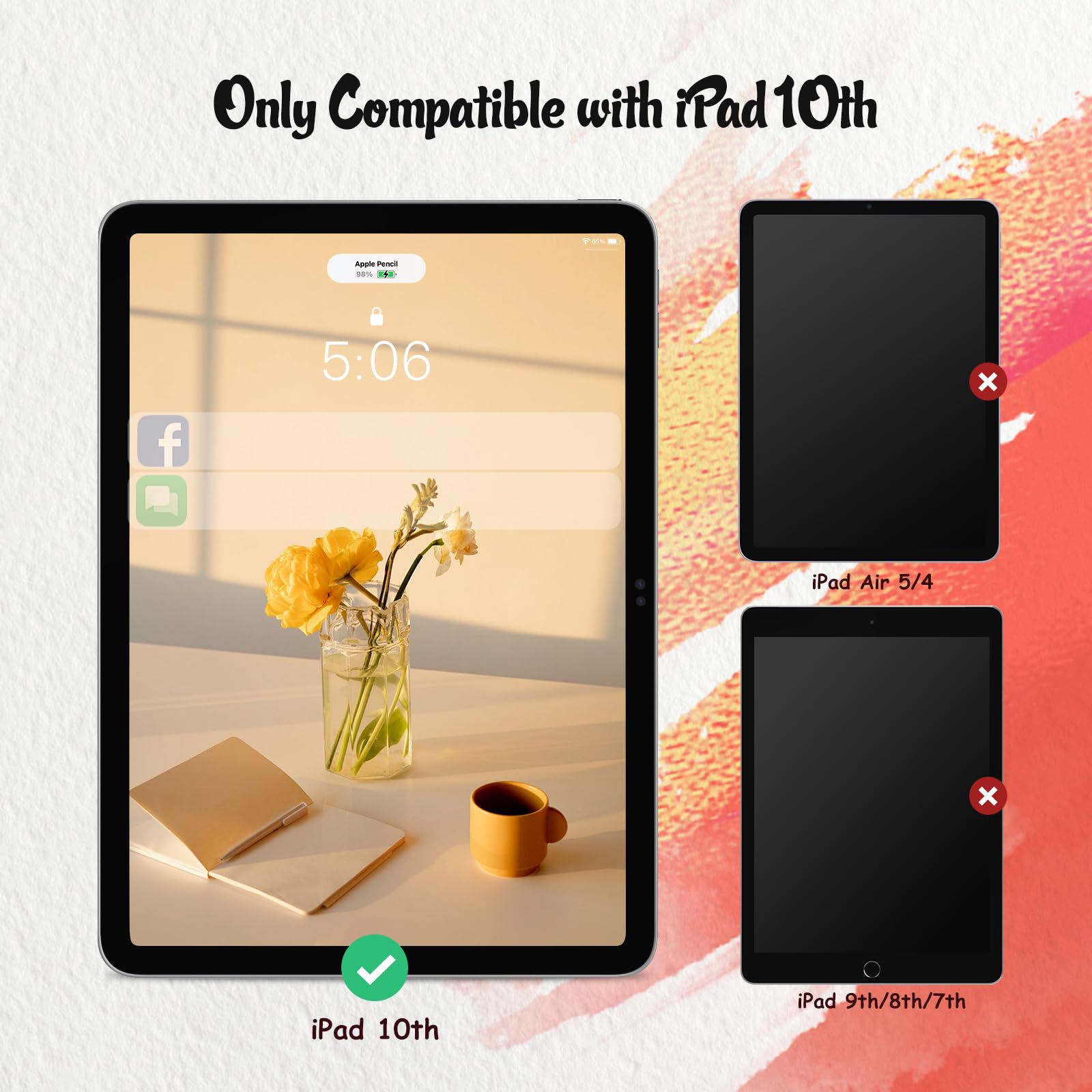 Kct 2 Pack Paperfeel Screen Protector Compatible With Ipad 11Th Generation (A16, 2025)/ Ipad 10Th Generation (2022), Write As Real Paper/High Sensitivity/Anti Glare/Compatible With Apple Pencil