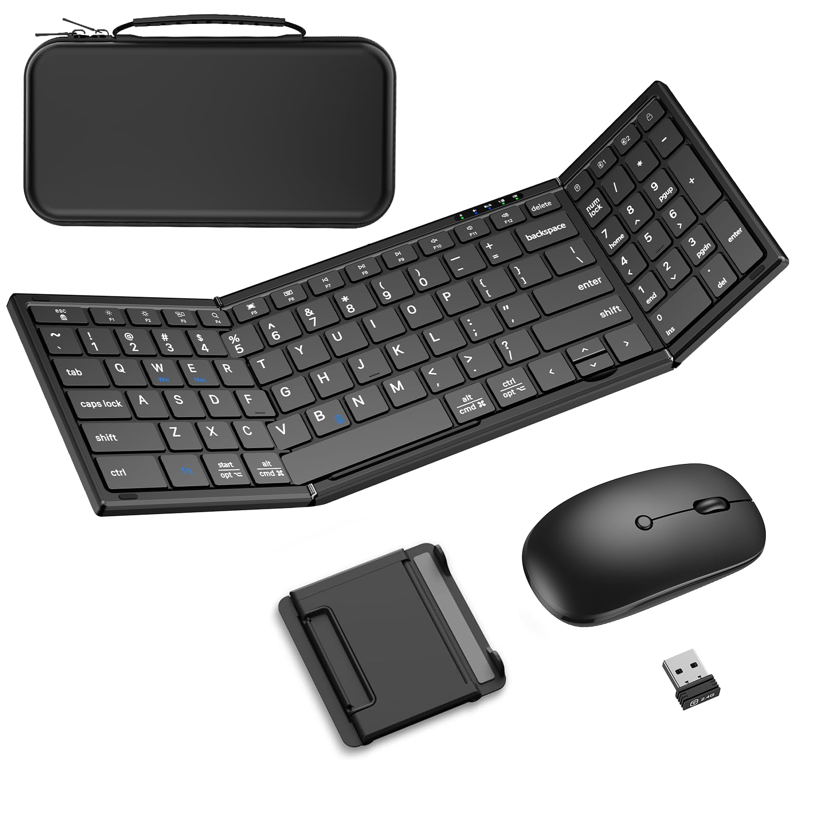 FullSize Foldable Keyboard and Mouse Combo,2.4G USB,Plug&Play,LagFree