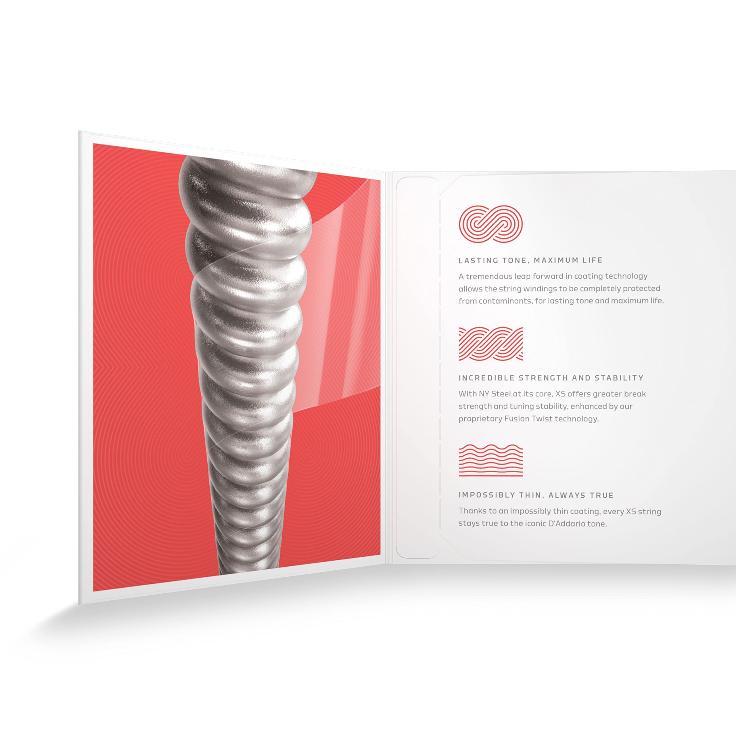 Daddario Electric Guitar Strings, Xs Nickel Coated, Xse1052, Light Top/Heavy Bottom Gauge 10-52, 6-String Set, Pack Of 1