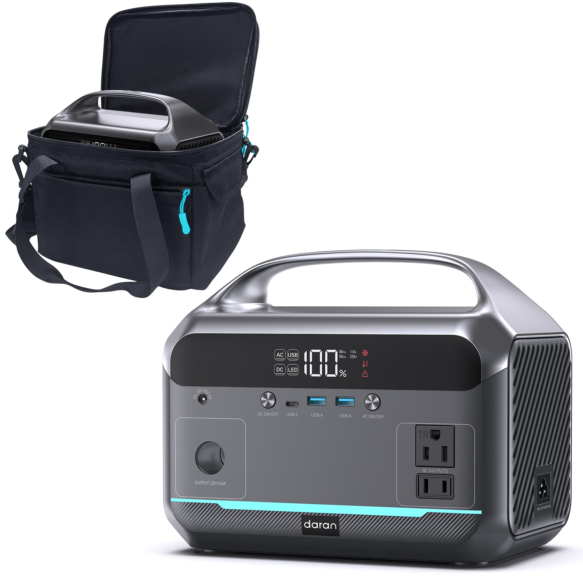 Portable Power Station, 288Wh (90,000mAh) LiFePO4 Battery, 350W (600W Peak) Power Bank with AC Outlet, 8.2LB Fast Charing Mini S