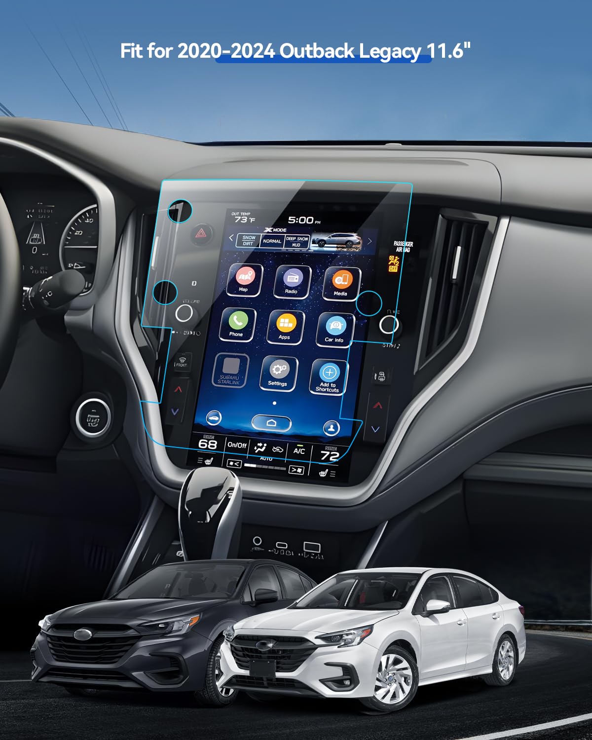 Lantu Car Screen Protector For 2024 2023 2022 2021 2020 Subaru Outback Legacy Starlink Accessories Navigation Touchscreen Protec