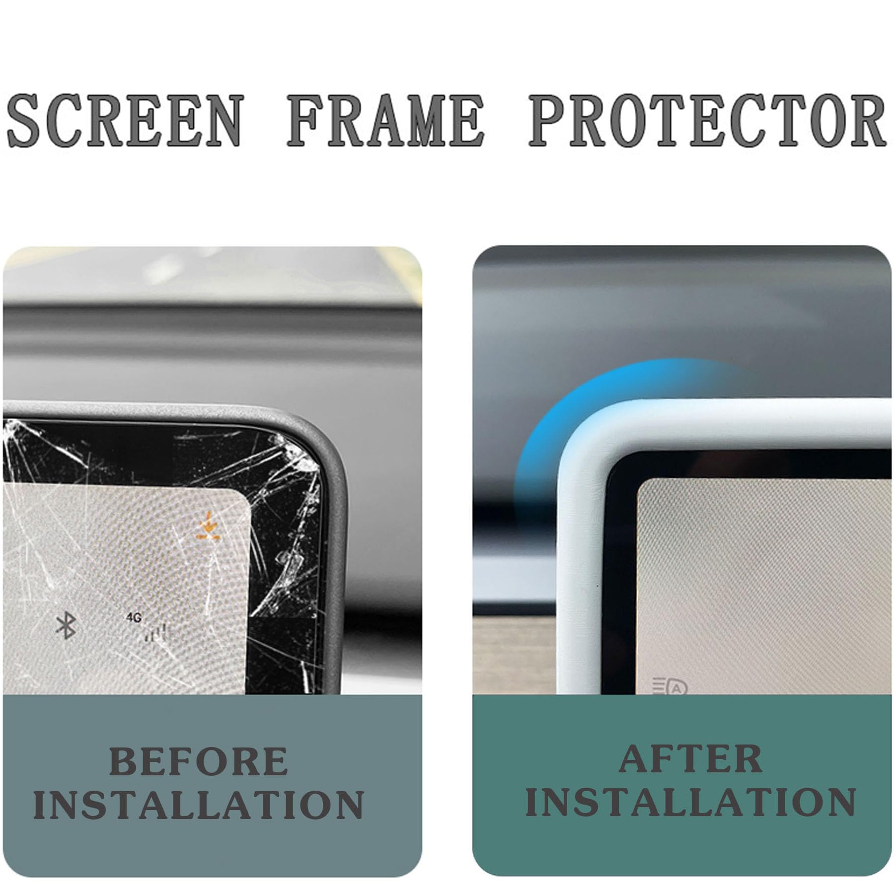 Evfitus For Tesla Model Y 3 Accessories Screen Frame Protector Silicone Center Console Screen Frame Protector