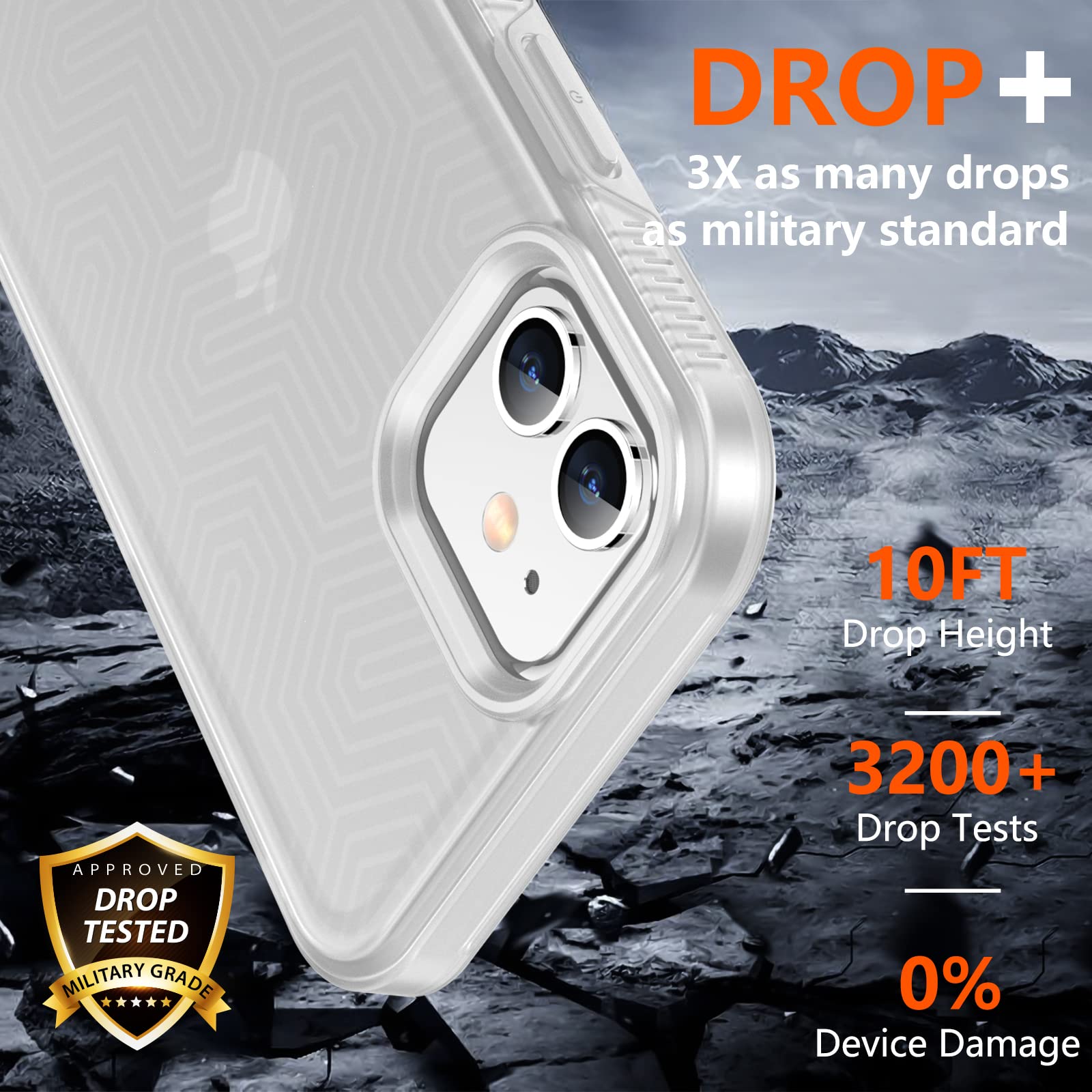 Spidercase Shockproof For Iphone 11 Case,[10 Ft Military Grade Drop Protection],Phone Charms With 2 Pcs[Tempered Glass Screen Pr
