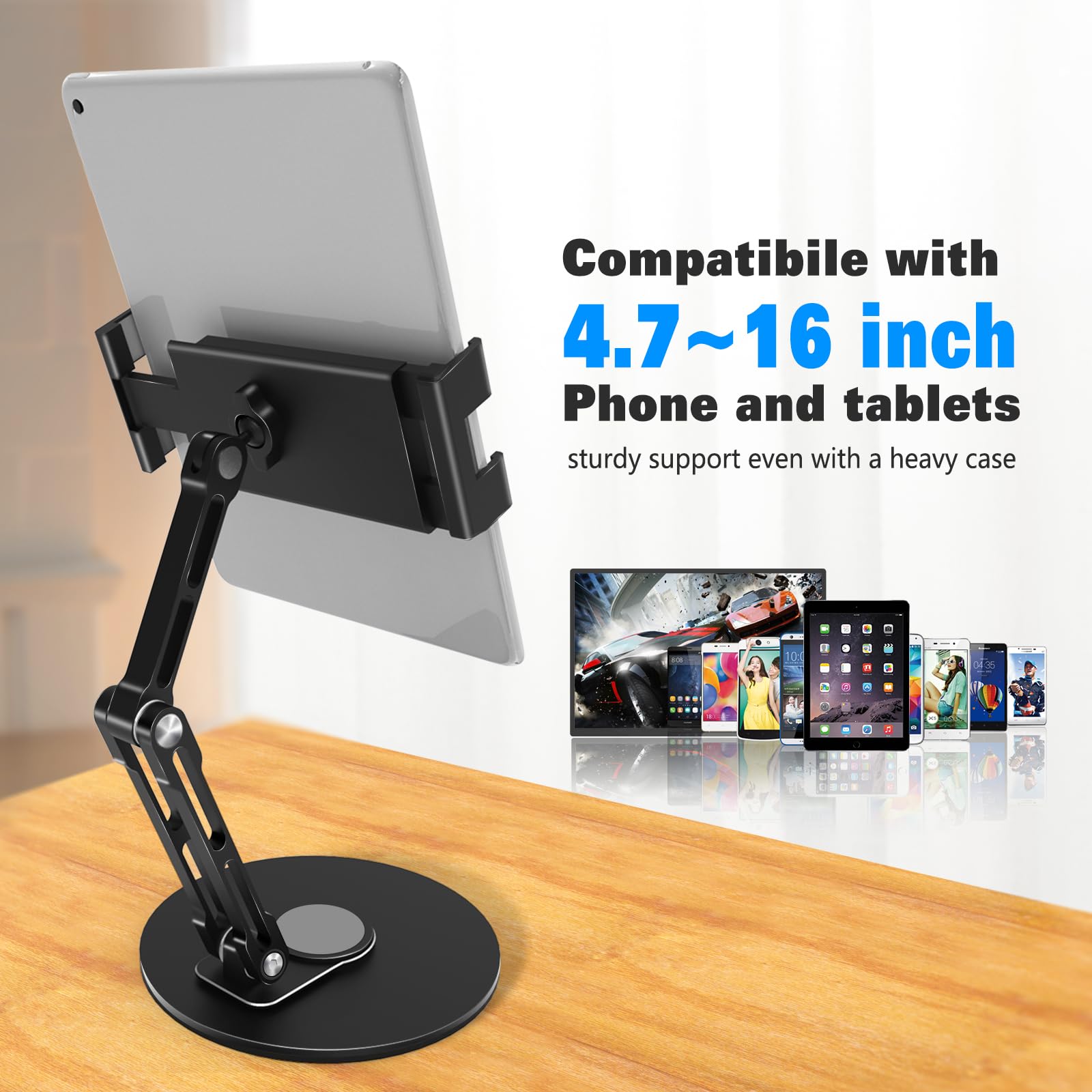 Bimo Tablet Stand Holder For Ipad,Portable Monitor Stand Holder For 15.6'',16'',360Rotate Stand Holder For 4.7'' 16'' Kindle,Sto