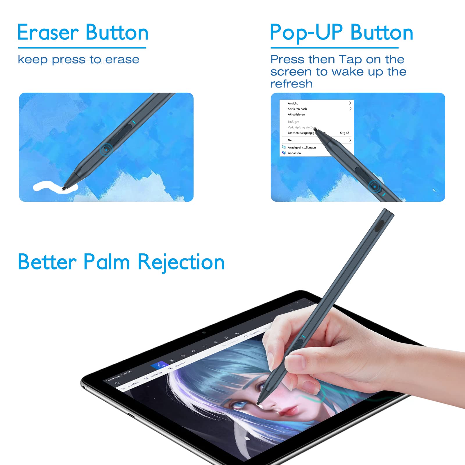 Trakxy Surface Stylus Pen Digital Pen For Microsoft Surface Pro X/9/8/7/6/5/4/3/Surface Laptop 5/4/3/2/1 Surface Go 3/2/1 Book 2