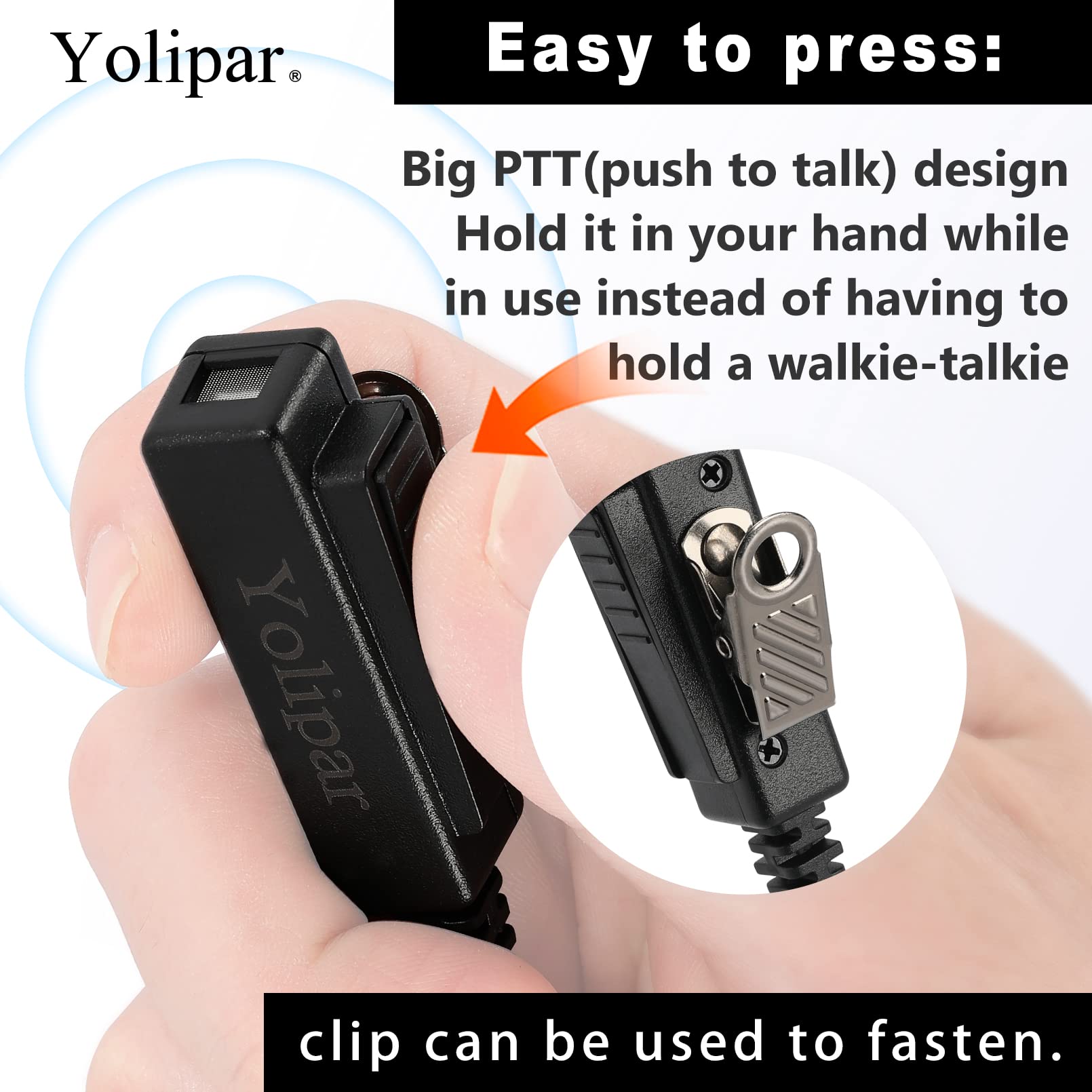 Yolipar 2 Pin 2 Wire Baofeng Uv 5R Earpiece Surveillance Kit Compatible With Btech Retc15/Retevis Rt21 Rt22 Kenwood Arcshell Ar