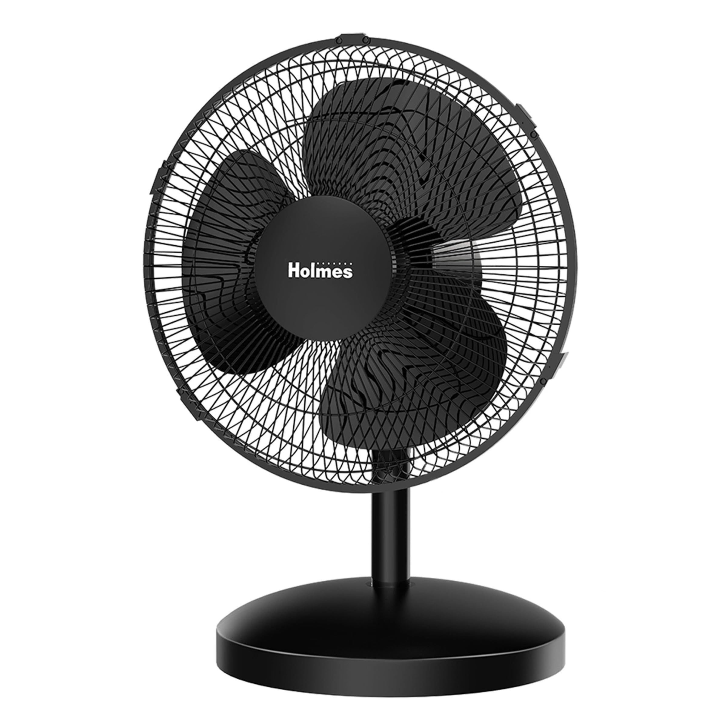 Holmes 12'' Table Fan, 75 Oscillation, 3 Speeds, 15 Adjustable Head Tilt, Ideal For Home, Bedroom Or Office, Black
