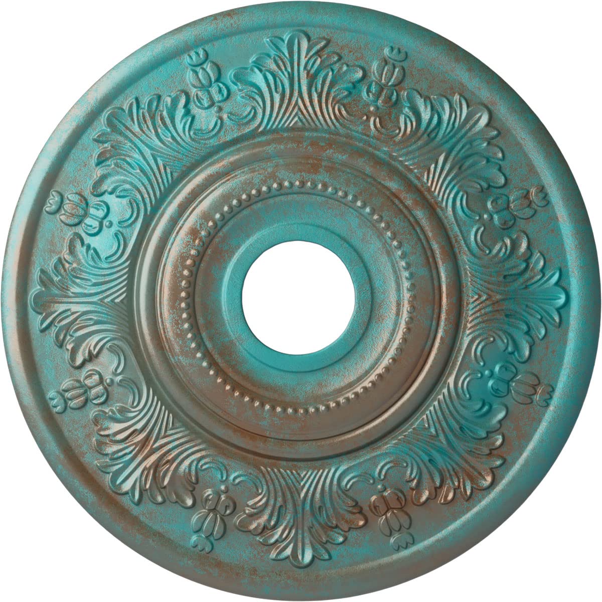 Ekena Millwork Cm20Vicgs Vienna Ceiling Medallion, 20''Od X 3 1/2''Id X 1 1/2''P, Hand Painted Copper Green Patina