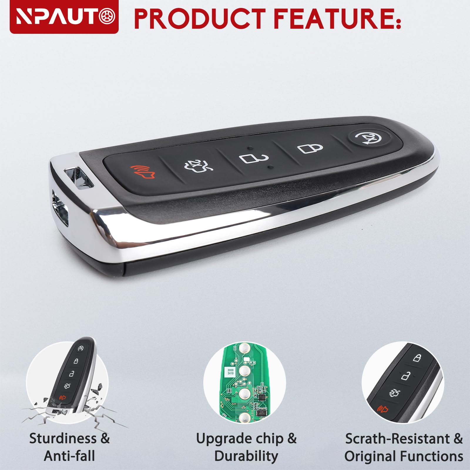 Npauto 2Pcs Key Fob Replacement For Ford Explorer Edge 2011 2015 Taurus Flex 2013 2019 Focus Expedition Lincoln Mkx Mkt Mks Navi