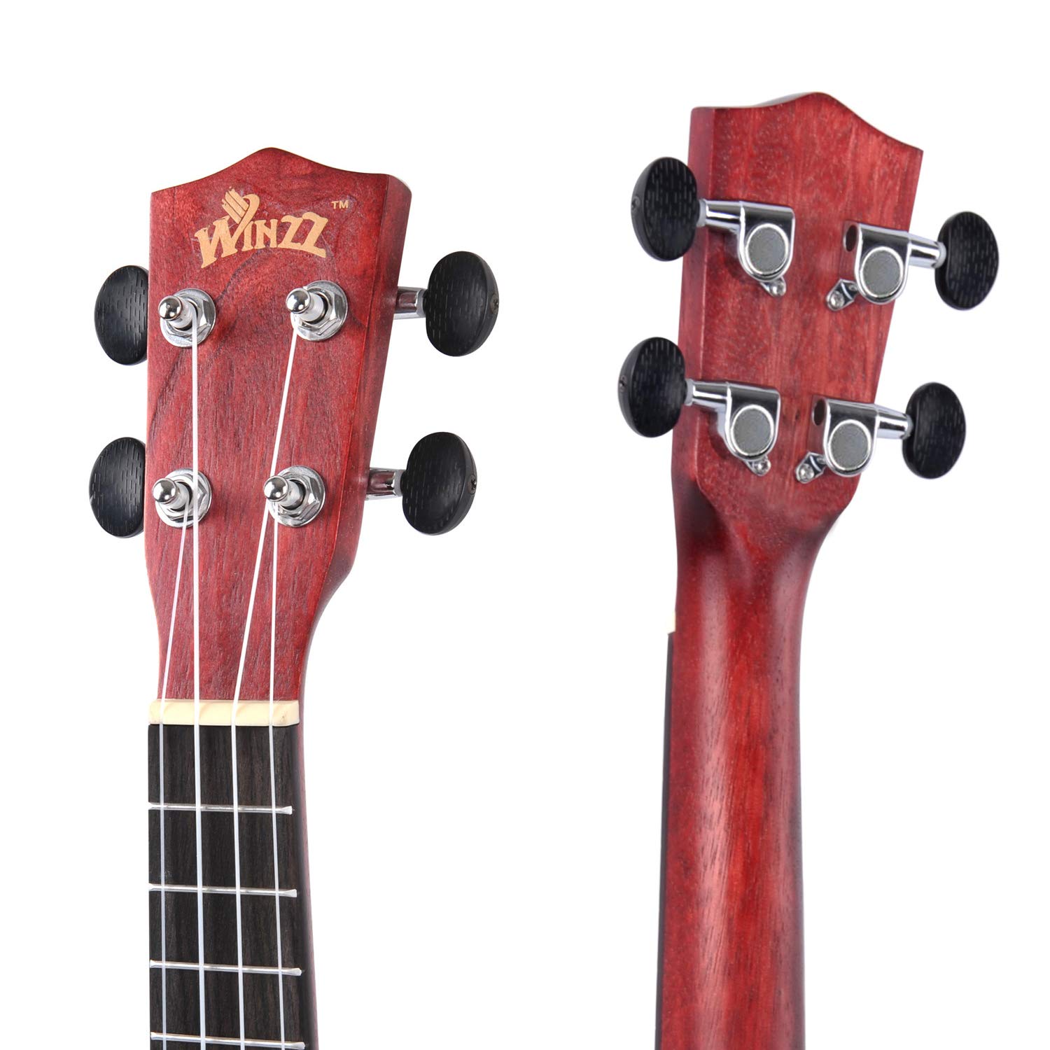 Winzz Hand Rubbed Series   21 Inches Soprano Ukulele Vintage Hawaiian With Online Lessons, Bag, Tuner, Strap, Extra Strings, Fin