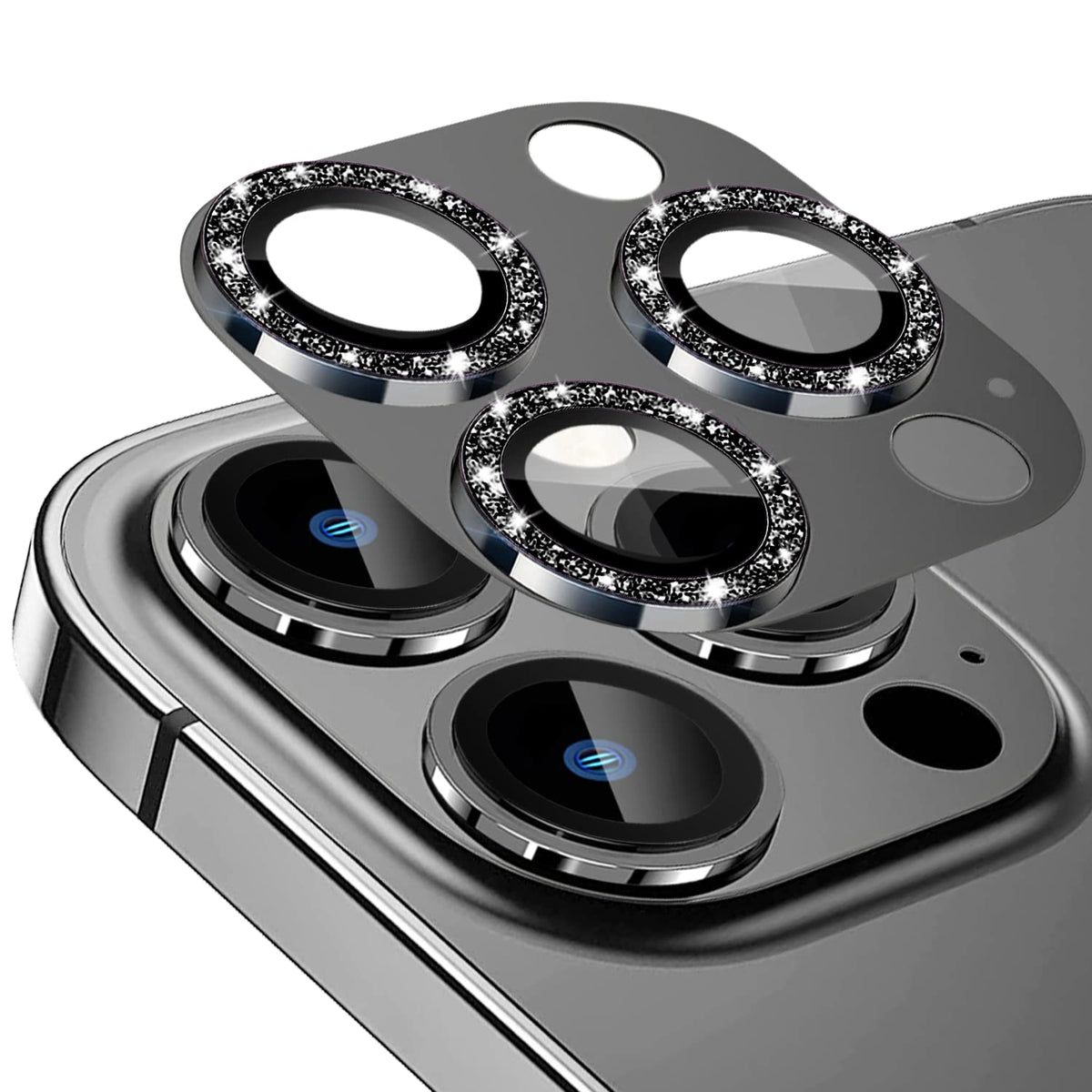Tamoria Glitter Camera Lens Protector Compatible For Iphone 14 Pro Max And Iphone 14 Pro Metal Plus Tempered Glass Camera Cover 