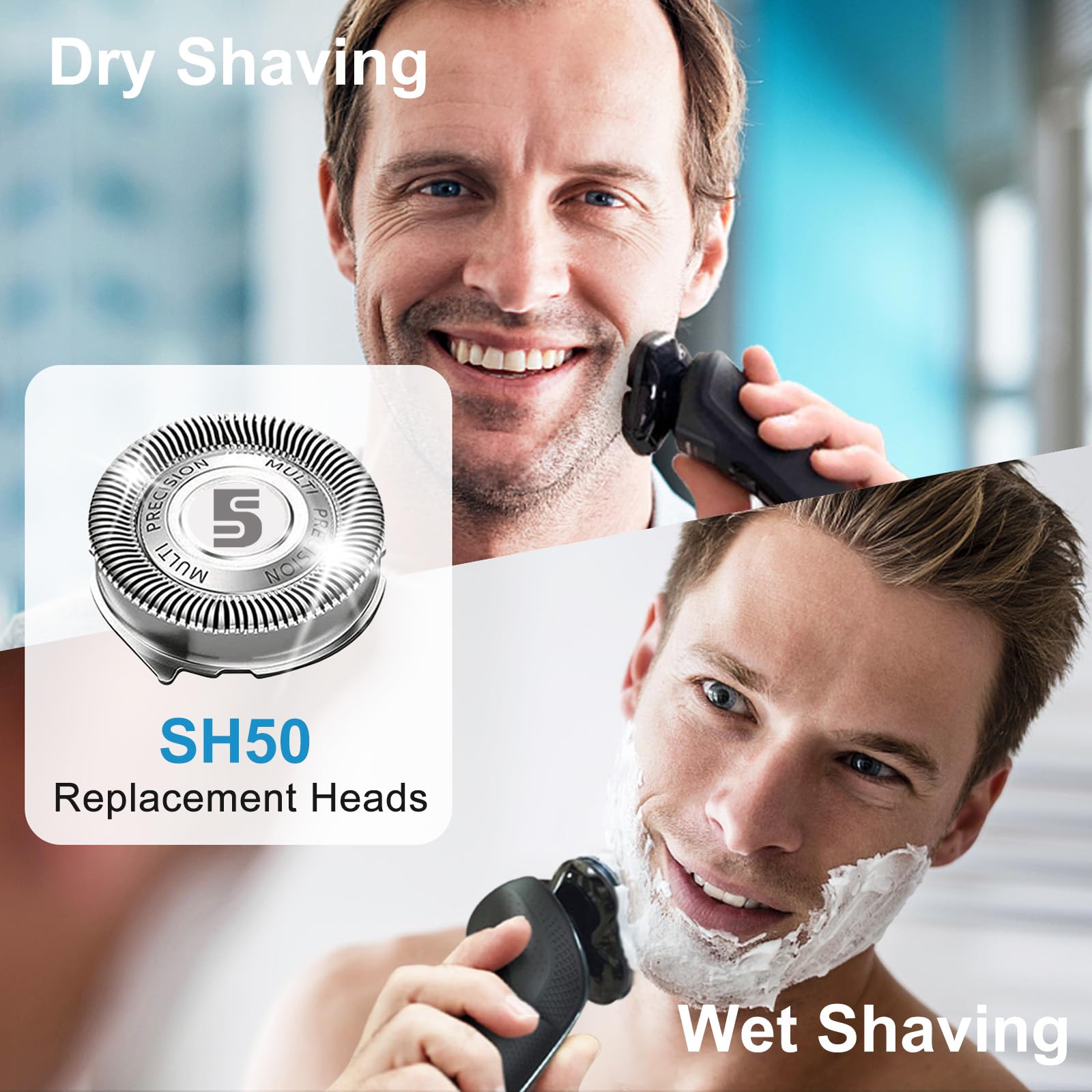 Sh50 Replacement Heads For Series 5000 Electric Shaver With Phillips 5000 (S5Xxx), Aquatouch (S5Xxx), Powertouch (Pt8Xx, Pt7Xx),
