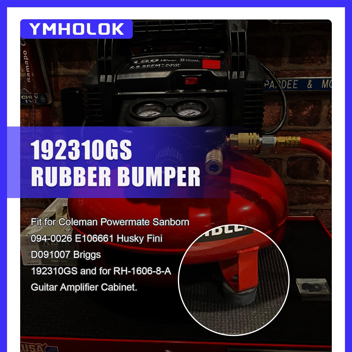 Ymholok 4Pcs 192310Gs Air Compressor Rubber Feet Foot Mount Compatible For Coleman Powermate Sanborn 094 0026 E106661, Many Comp