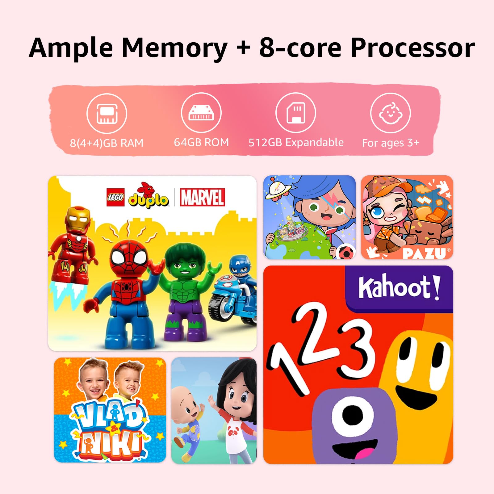 Apolosign Kids Tablet 2024, Android 14 Tablet For Kids, 10.1 Inch Tablet For Toddlers, Octa Core, 8(4+4) Gb Ram, Up To 1Tb Rom,