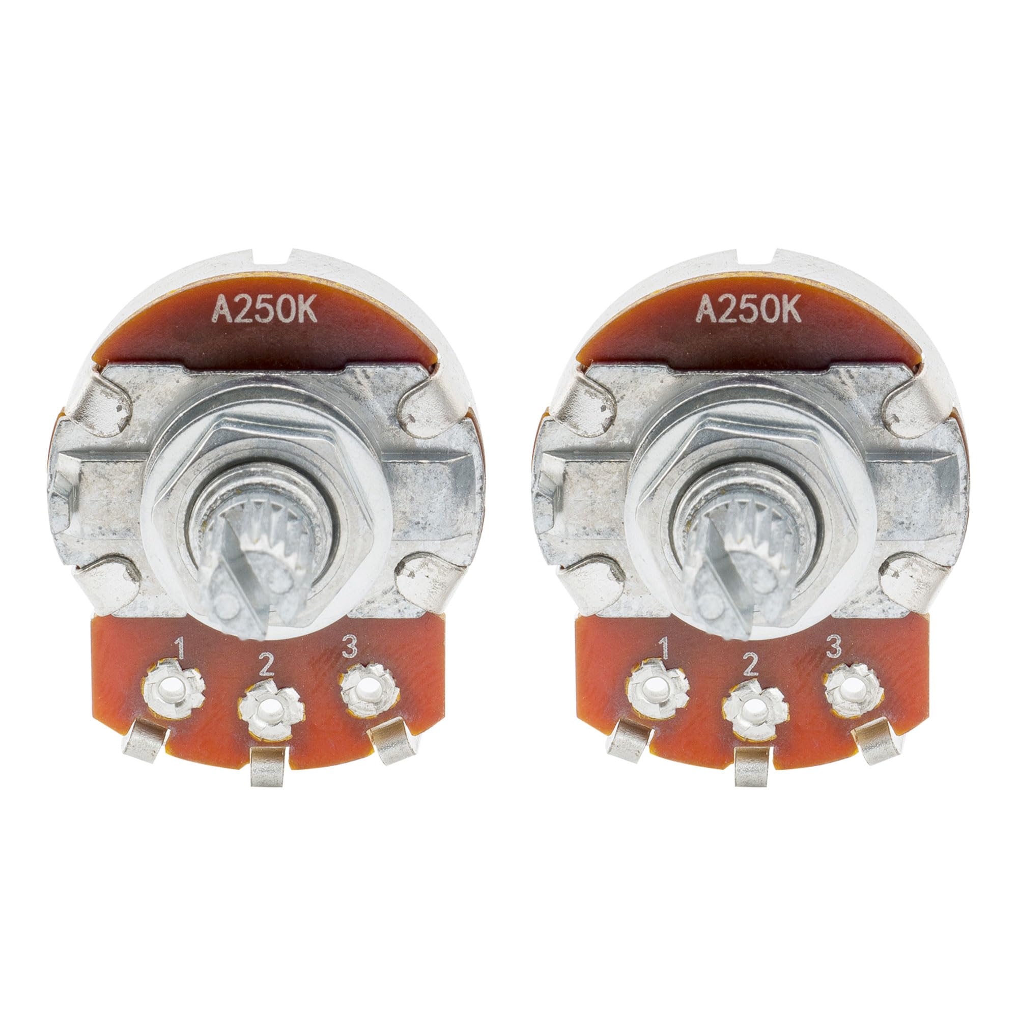 Musiclily Guitar Full Size Pots A250K Split Knurled Short 15Mm Shaft Audio Volume Taper Potentiometers For Stratocaster And Tele