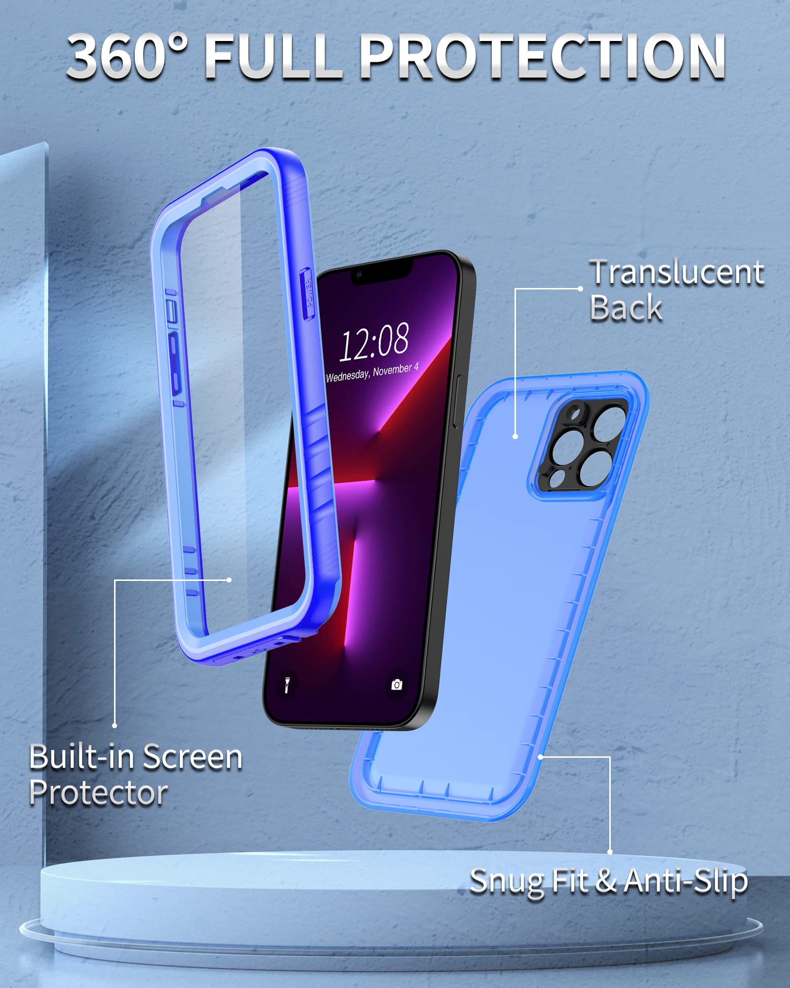 Sportlink For Iphone 13 Pro Max Waterproof Case   Shockproof Dustproof Phone Case With Screen Protector For Iphone 13 Pro Max, F