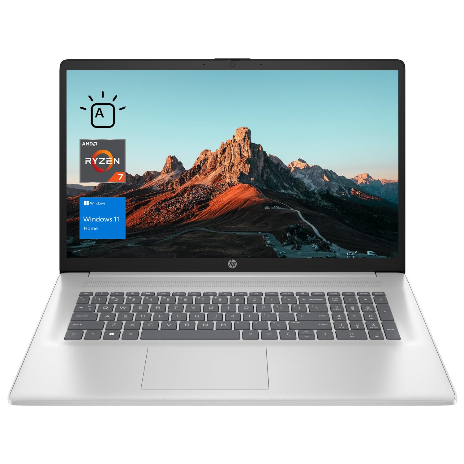 Hp Essential 17.3'' Fhd Laptop, Amd Ryzen 7 7730U, Amd Radeon Graphics, 16Gb Ram, 1Tb Pcie Ssd, Numeric Keypad, Backlit Kb, Webc