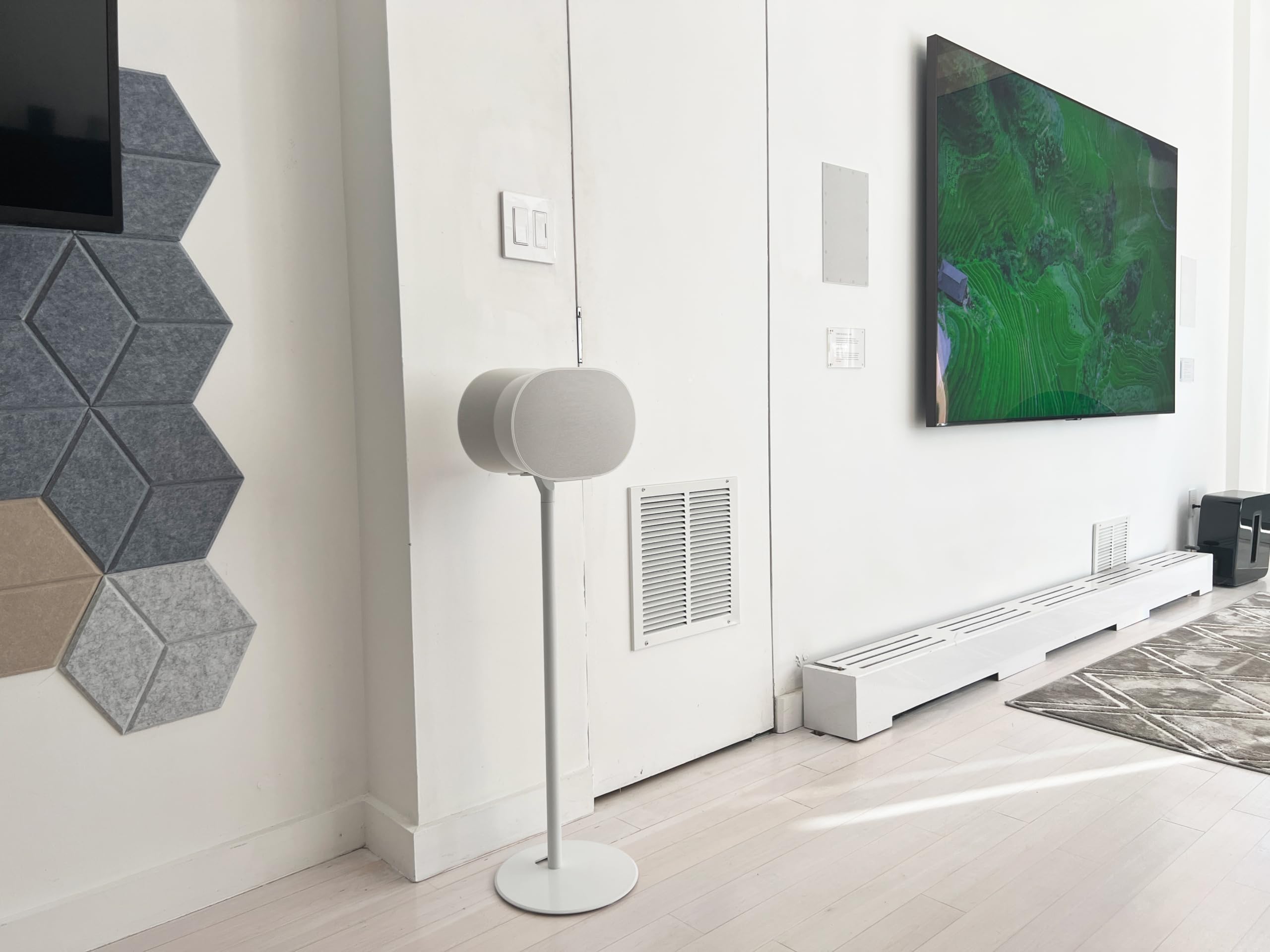 Ynvision.Design Fixed Height Floor Stand Compatible With Sonos Era 100 And Era 300   White 2 Pack (Pair)