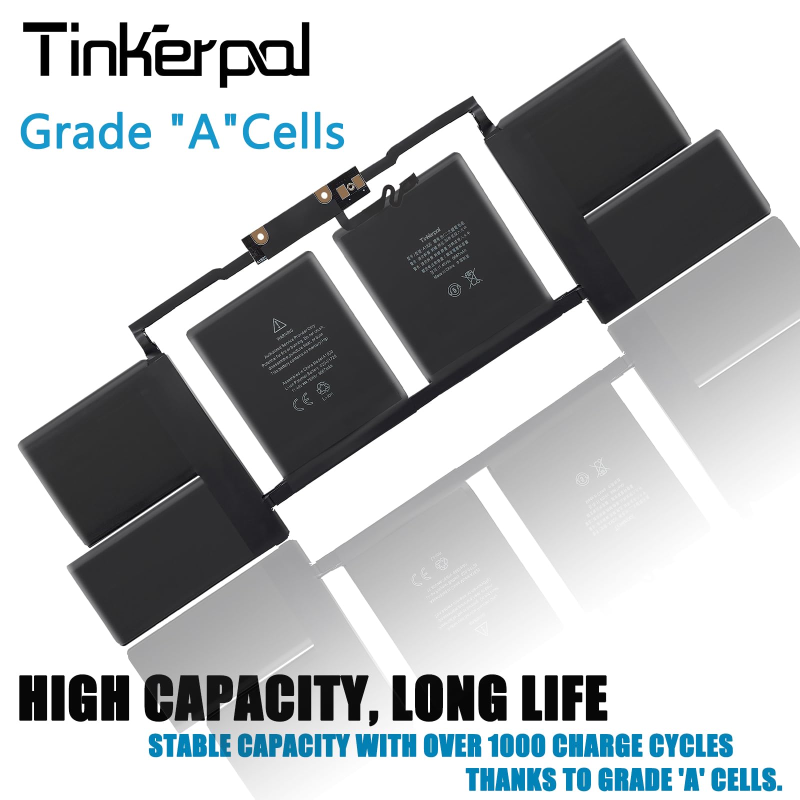 Tinkerpal Laptop Battery A1820 for Apple MacBook Pro 15 A1707 Late 2016 Mid 2017 Li-ion 11.4V 76Wh