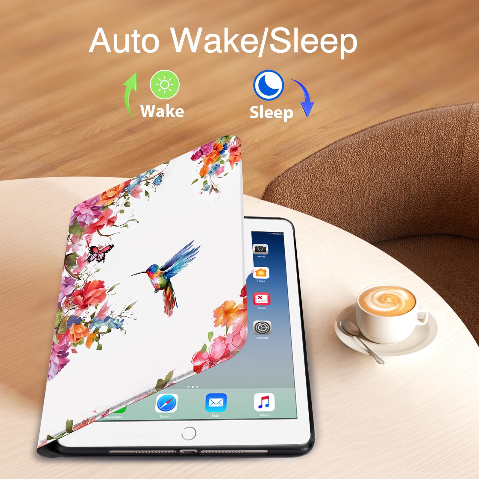 Anpredo 360 Rotating Case For 9.7 Inch 6Th/5Th Generation, Air 2/Air 1 With Auto Wake/Sleep, Magnetic Clasp, Multi Angle Viewing