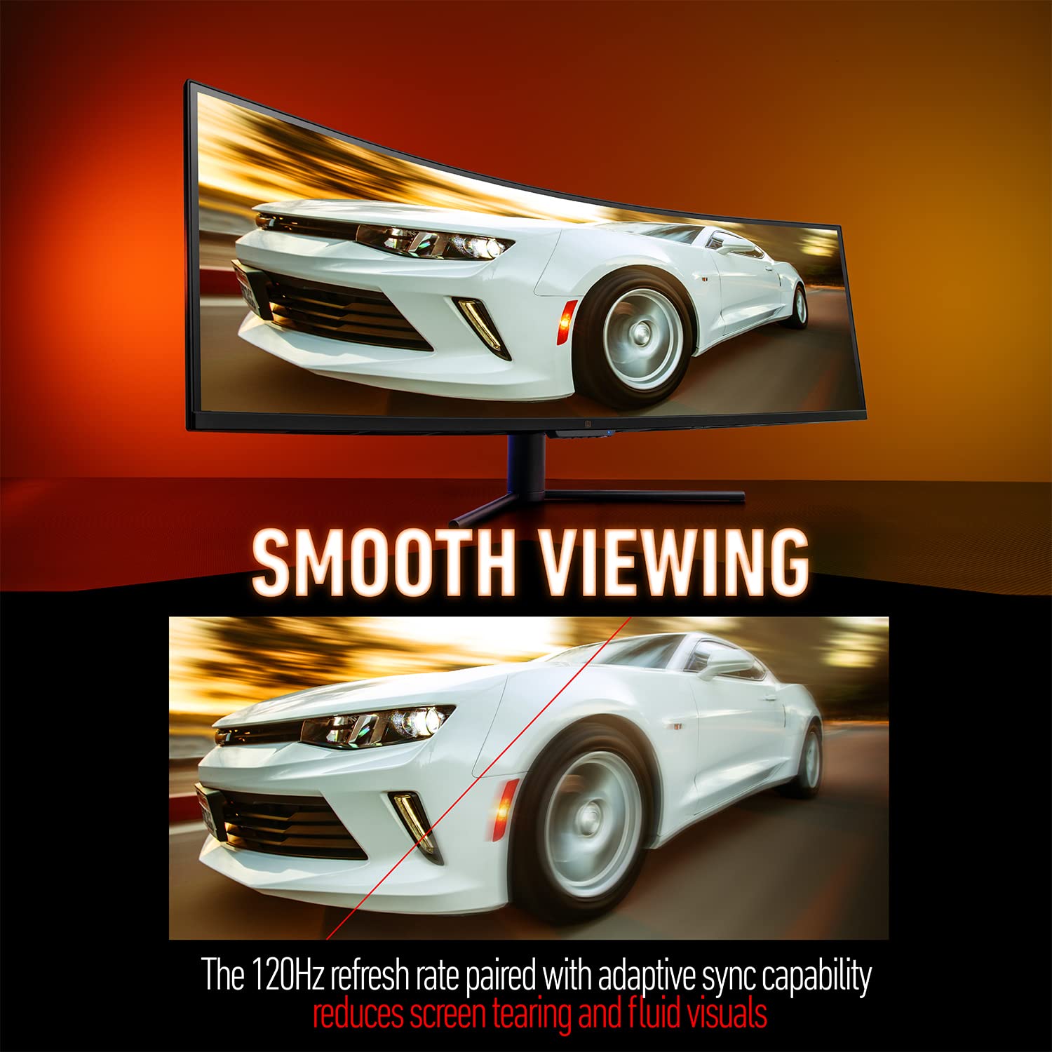 Deco Gear 49'' Curved Ultrawide 5K Gaming Monitor, 32:9, 120 Hz, 101% Ntsc 100% Srgb, Adjustable, Home Office And Entertainment