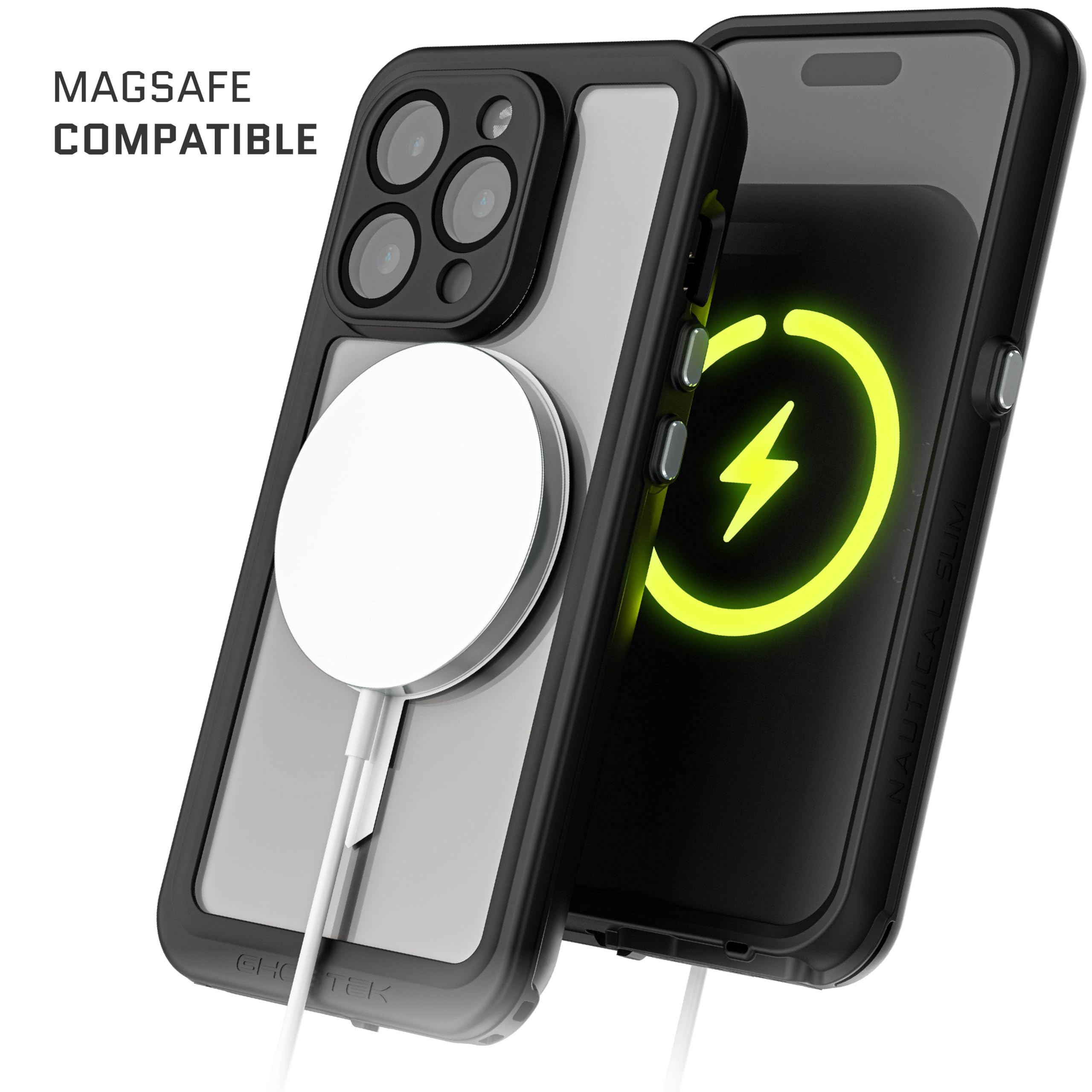 Ghostek Nautical Slim Waterproof Case For Apple Iphone 15 Pro - Built-In Screen & Camera Lens Protector, Compatible With Magsafe