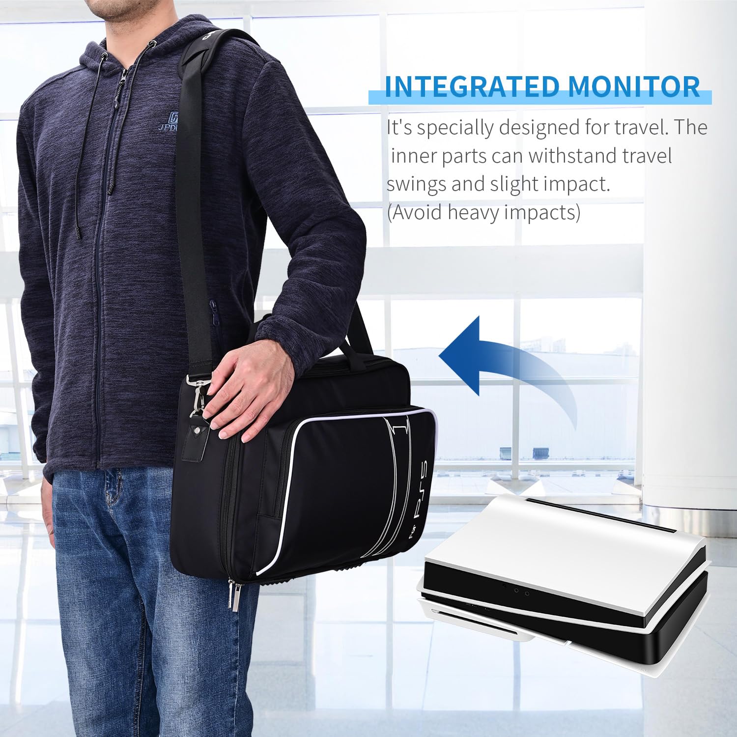 G-STORY 14" 4K 60Hz Portable Gaming Monitor with 2 HDMI, FreeSync, Built-in Speakers for PS5 Slim